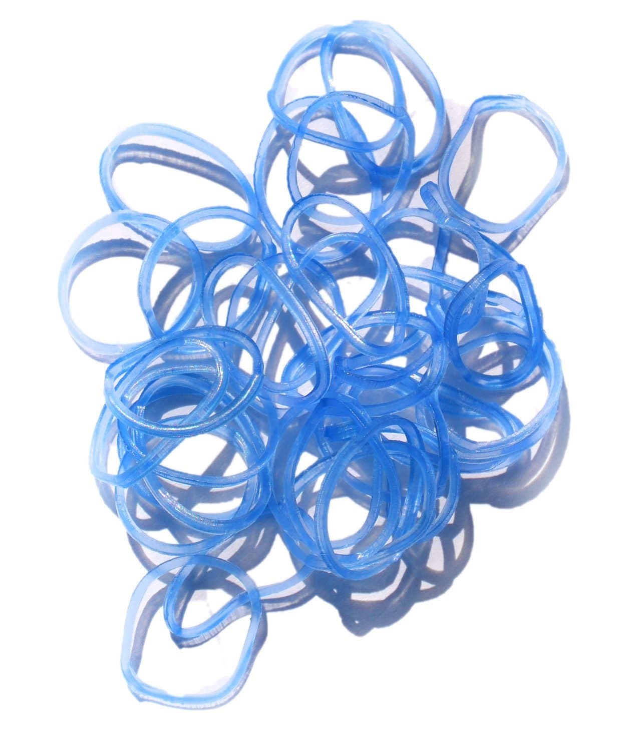 Quyi 300pcs Ultraviolet UV Magic Color Changing Clear to Blue Loom Refill Rubber Bands Pack with 12 S-Clips & 1 Hook