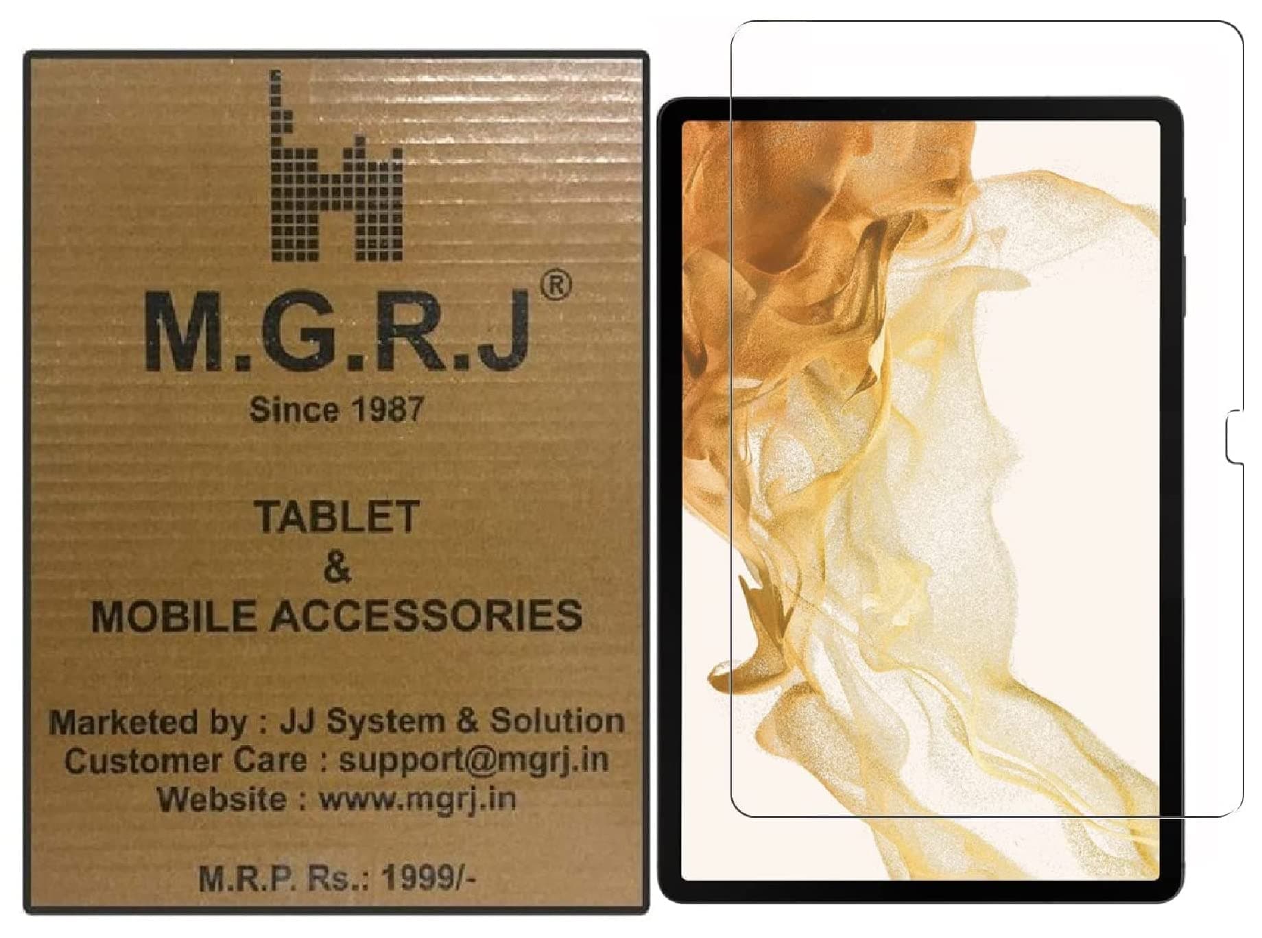 M.G.R.J® Tempered Glass Screen Protector Compatible for Samsung Galaxy Tab S10 Plus/Tab S9 Plus/Tab S9 FE+ / Tab S8 Plus/Tab S7 FE/Tab S7 Plus (12.4" inch)