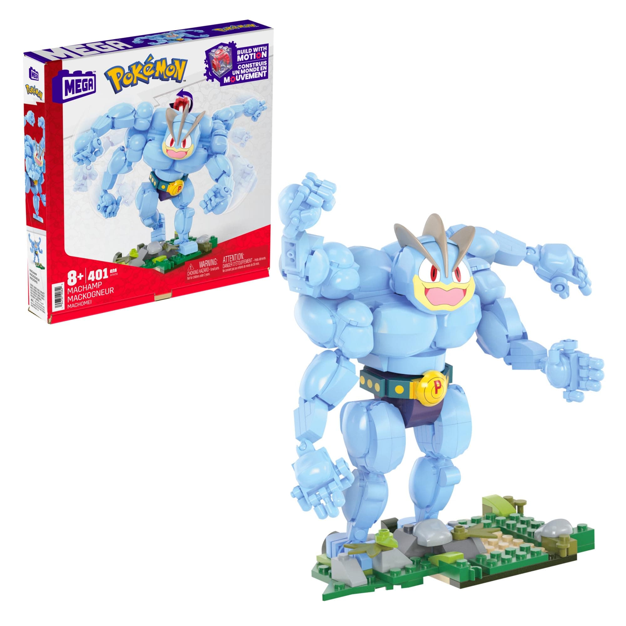 Pokémon Machamp Building Toy Kit (401 Pieces) with 1 Poseable Figure for Kids