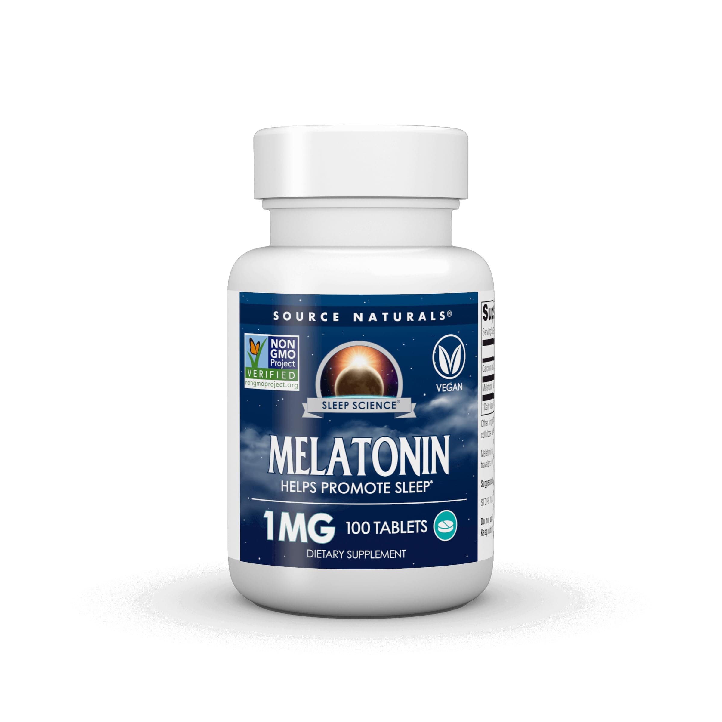 Source Naturals Melatonin, Helps Promote Sleep* - 1 mg - 100 Tablets