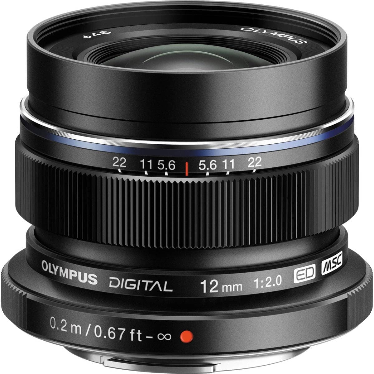 OLYMPUS M.Zuiko Digital ED 12mm F2.0 Black For Micro Four Thirds System Camera, Compact Wide Angle lens For Starry Sky and Landscape