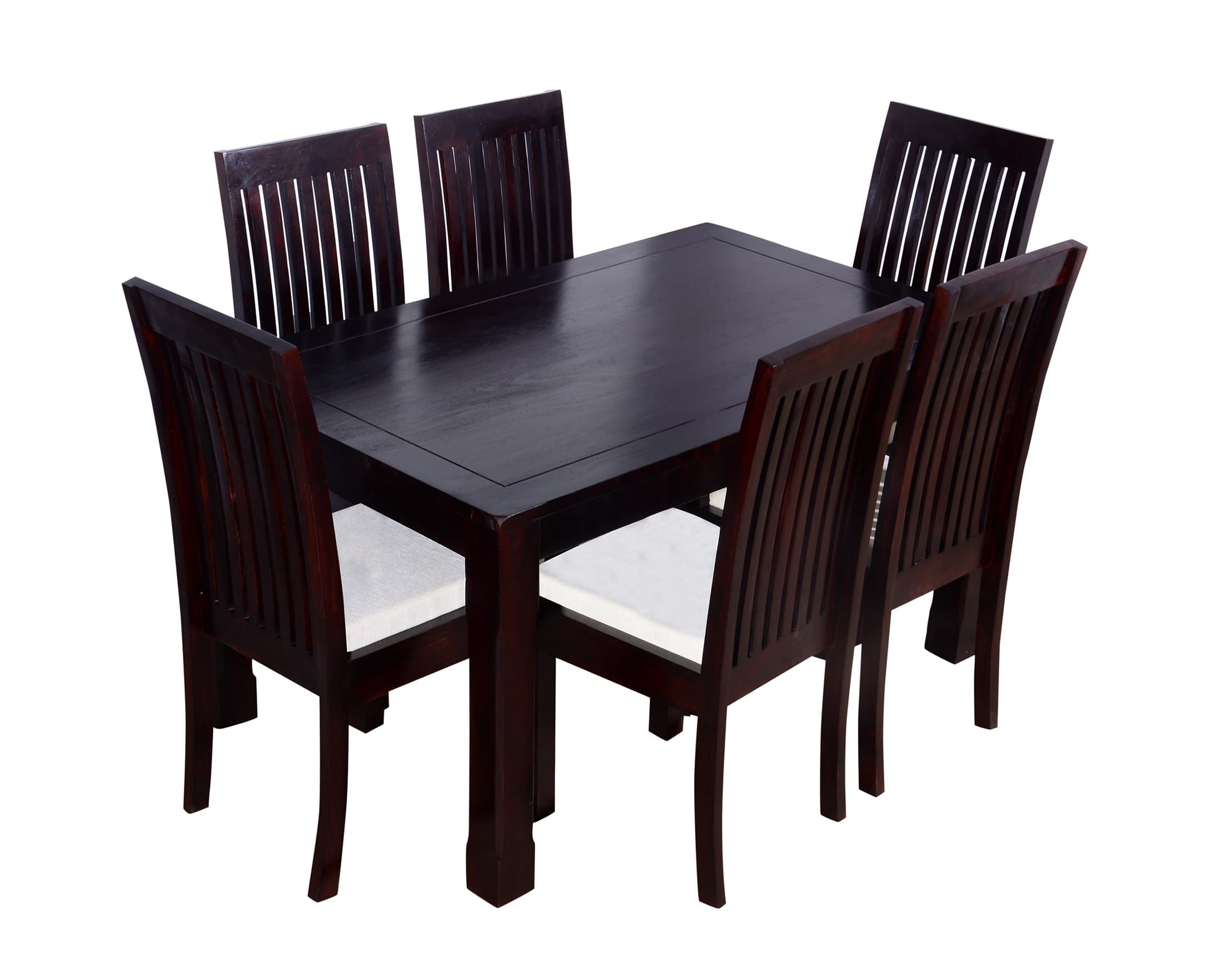 Ringabell Viand Six Seater Solid Wood Dining Table (Mahogany Finish)