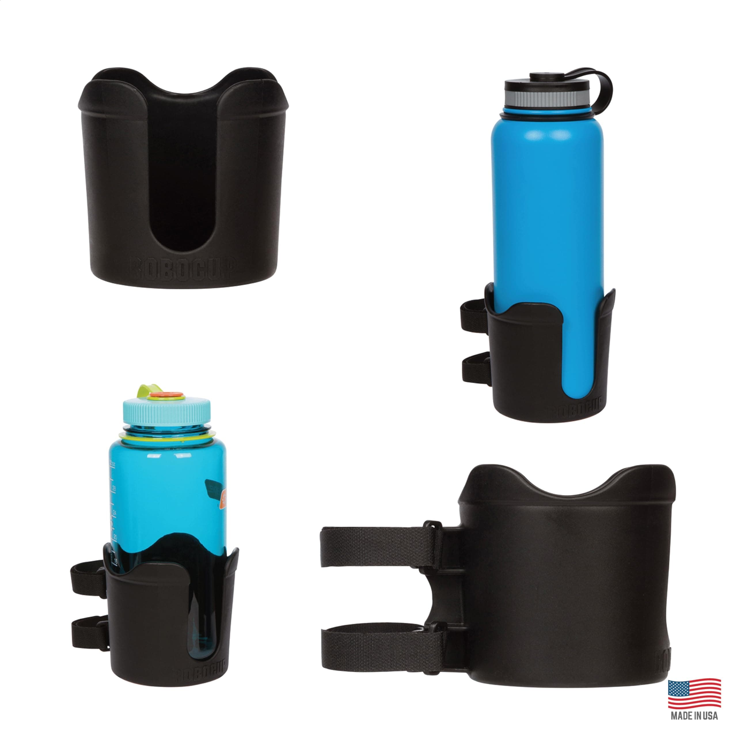 Plus, (Black), Add-On Accessory XL Extension Cup Holder, Larger Drink Capacity, Perfect for Boats, Golf Carts, Walkers, Wheelchairs and Work. Made in USA (Includes 1)