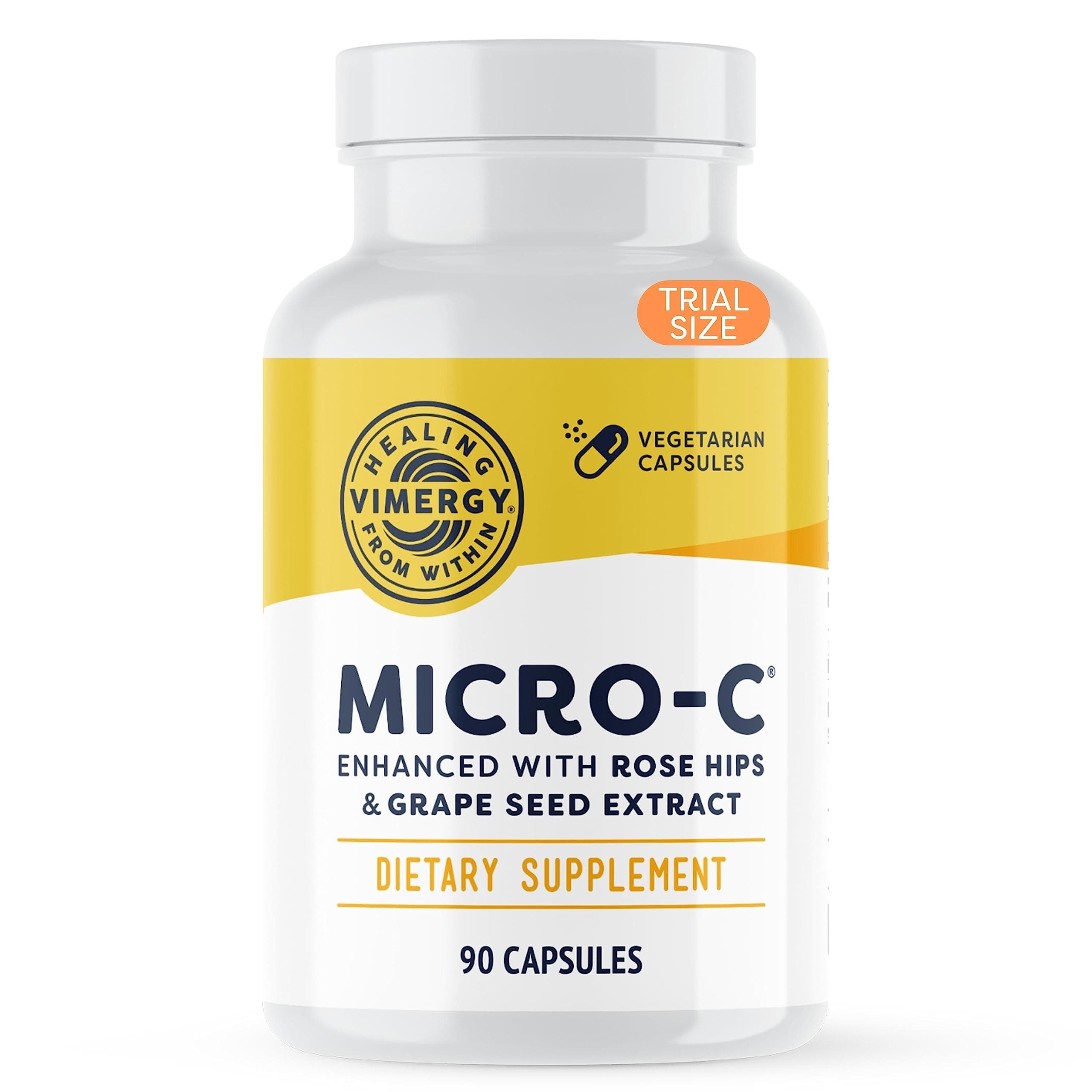 Vimergy Micro-C® Vitamin C Capsules – 500mg per Capsule, Supports Immune Health*, Promotes Collagen Production, Supports Healthy Bones*, Kosher, Vegan & Gluten-Free, Travel Size 90 Capsules