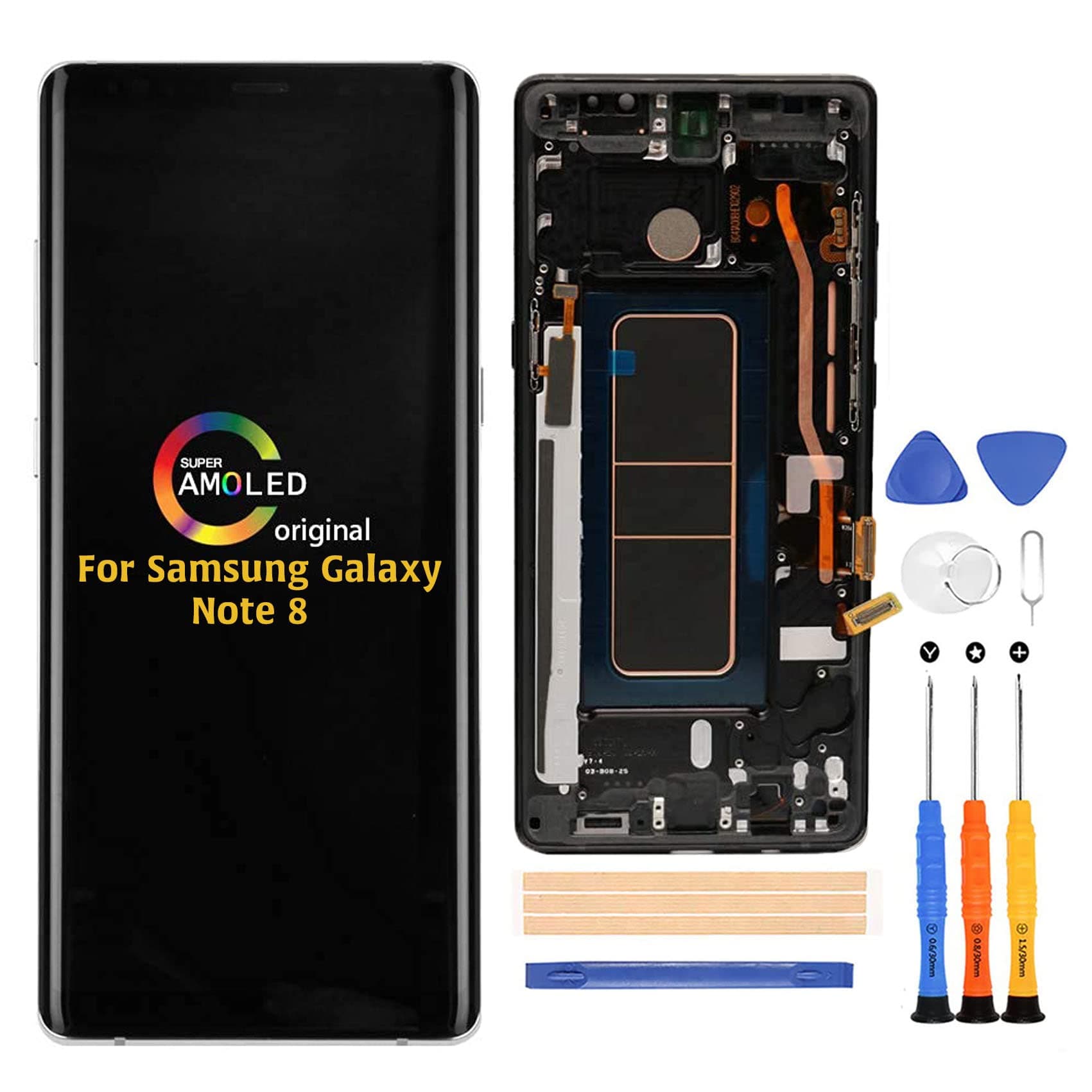 Original OEM for Samsung Galaxy Note 8 N950 LCD Screen Replacement (with Black Frame) SM-N9500 N950F/DS/W/U LCD Display Touch Screen Digitizer Assembly Parts,with Tools