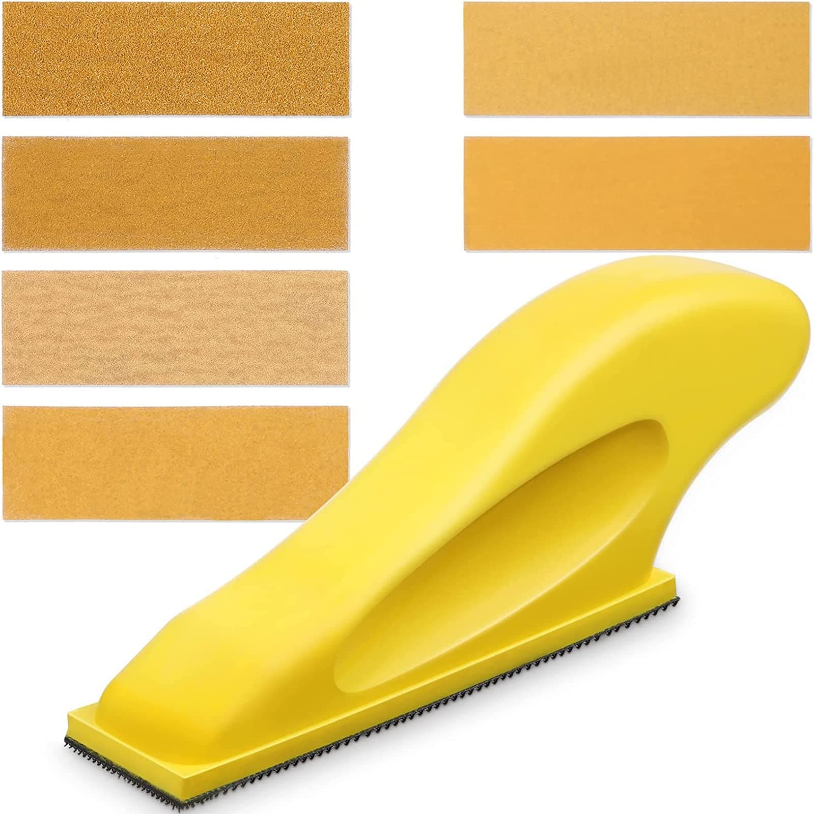 NALACAL Micro Sander Kit 3.5x1 Inch Mini for Small Projects, Detail Handle Sanding Tools, 120 Sheets Sandpaper Wood P80, P120, P180, P240, P400, P600 DIY Handicrafts Polishing