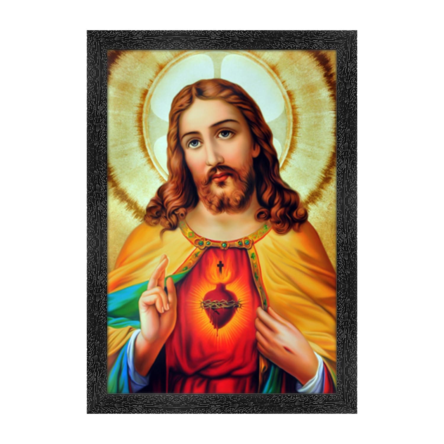 Jesus Christ Photo with Frame (14x20 Inch)