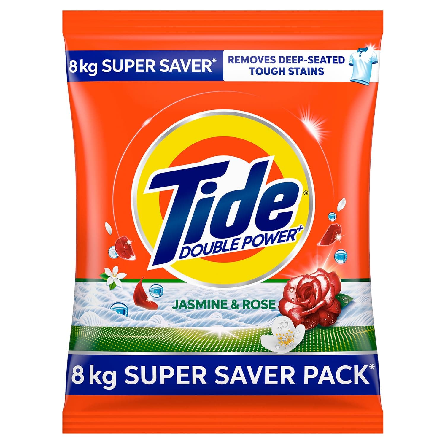 Tide Plus Extra Power Detergent Washing Powder - 6 kg (Jasmine and Rose) with Free Detergent Powder - 2 kg