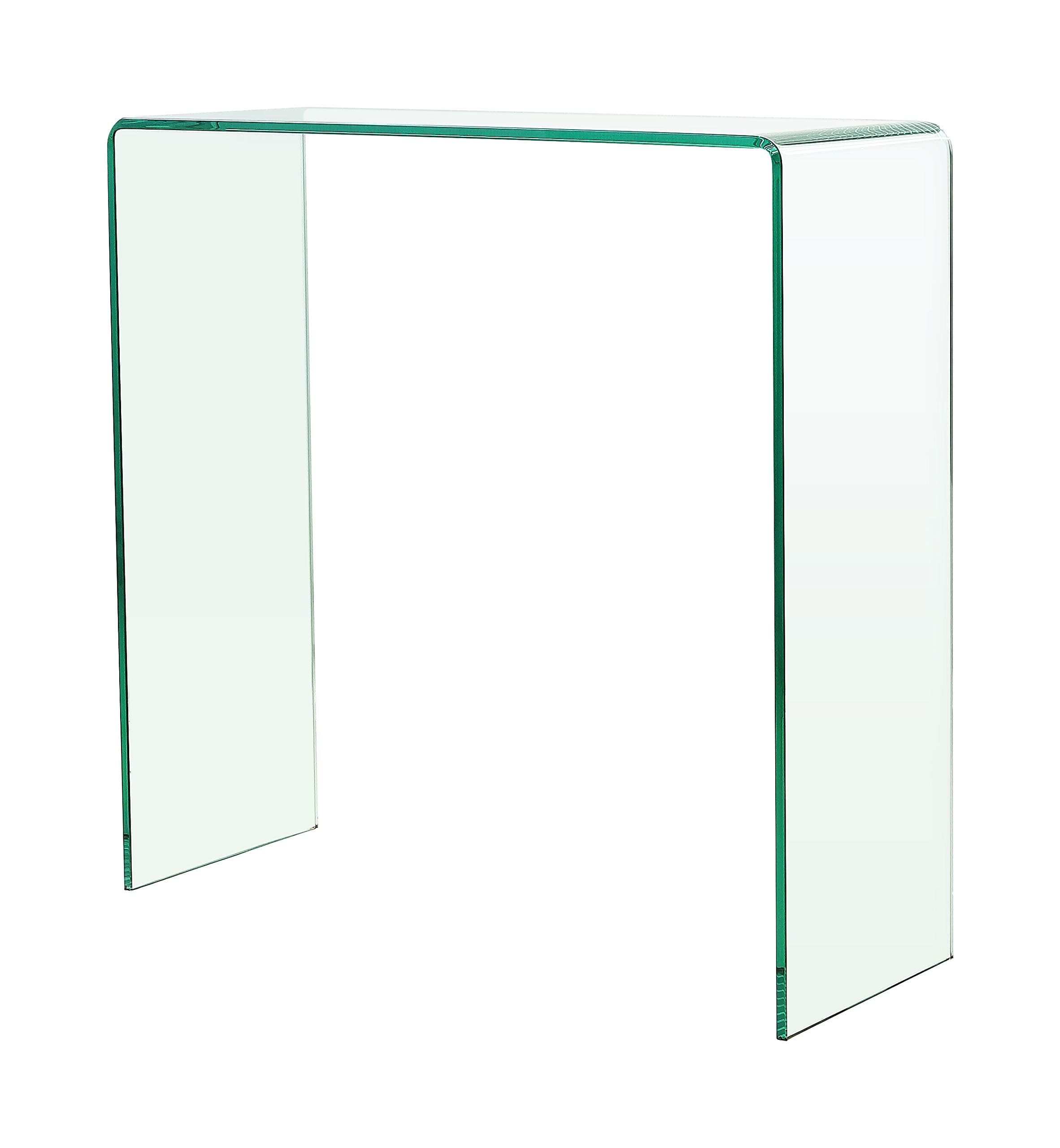 GlassTablesOnline Curved Glass Console Table Small - 80cm Length x 30cm Width x 80cm Height