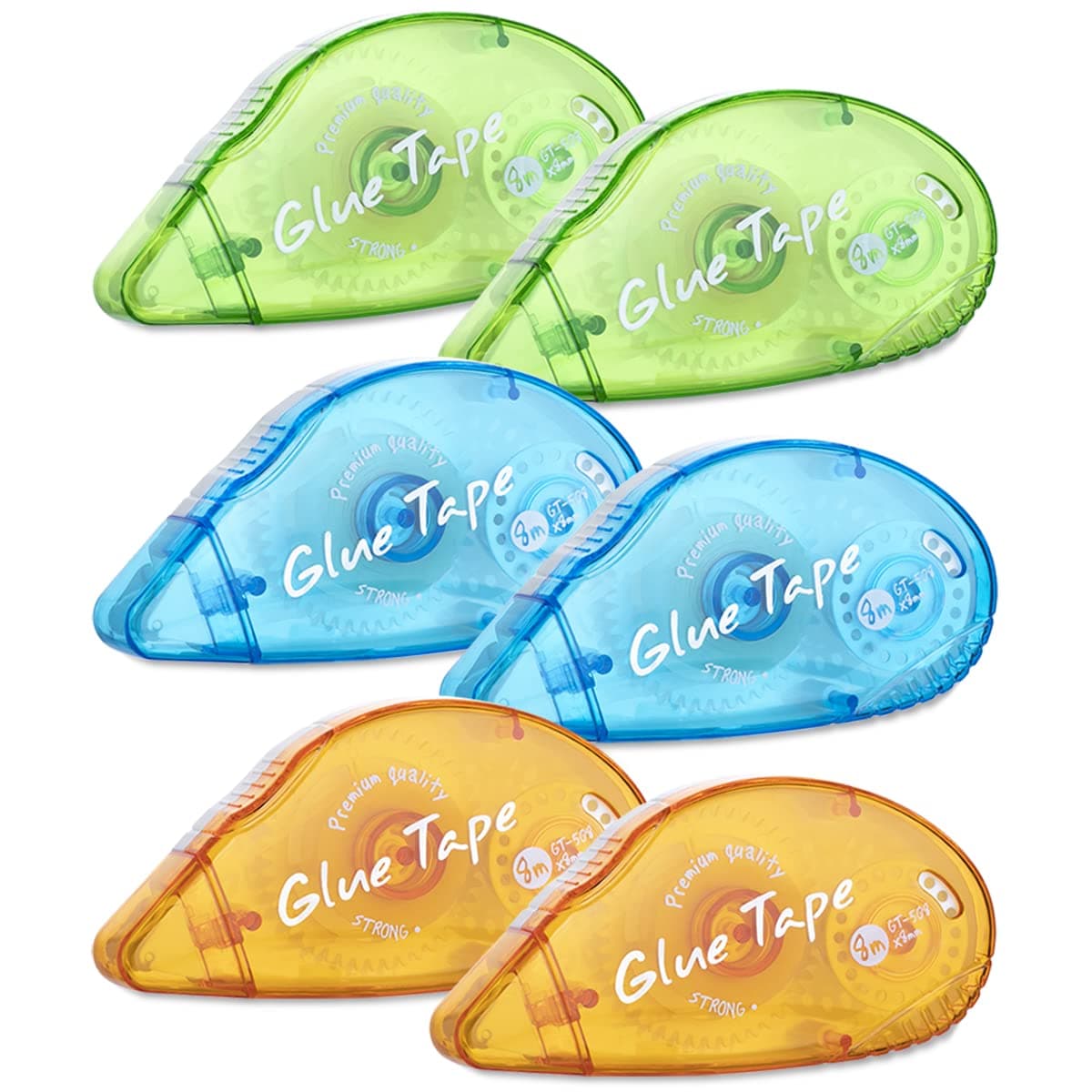 XUXU 6 Pack Double Sided Tape Roller, Scrapbooking Tape Glue Tape Permanent Adhesive Tape Dispenser Runner for Crafts and Arts Projects, Photo-Safe, 0.3-inch by 315-Inch