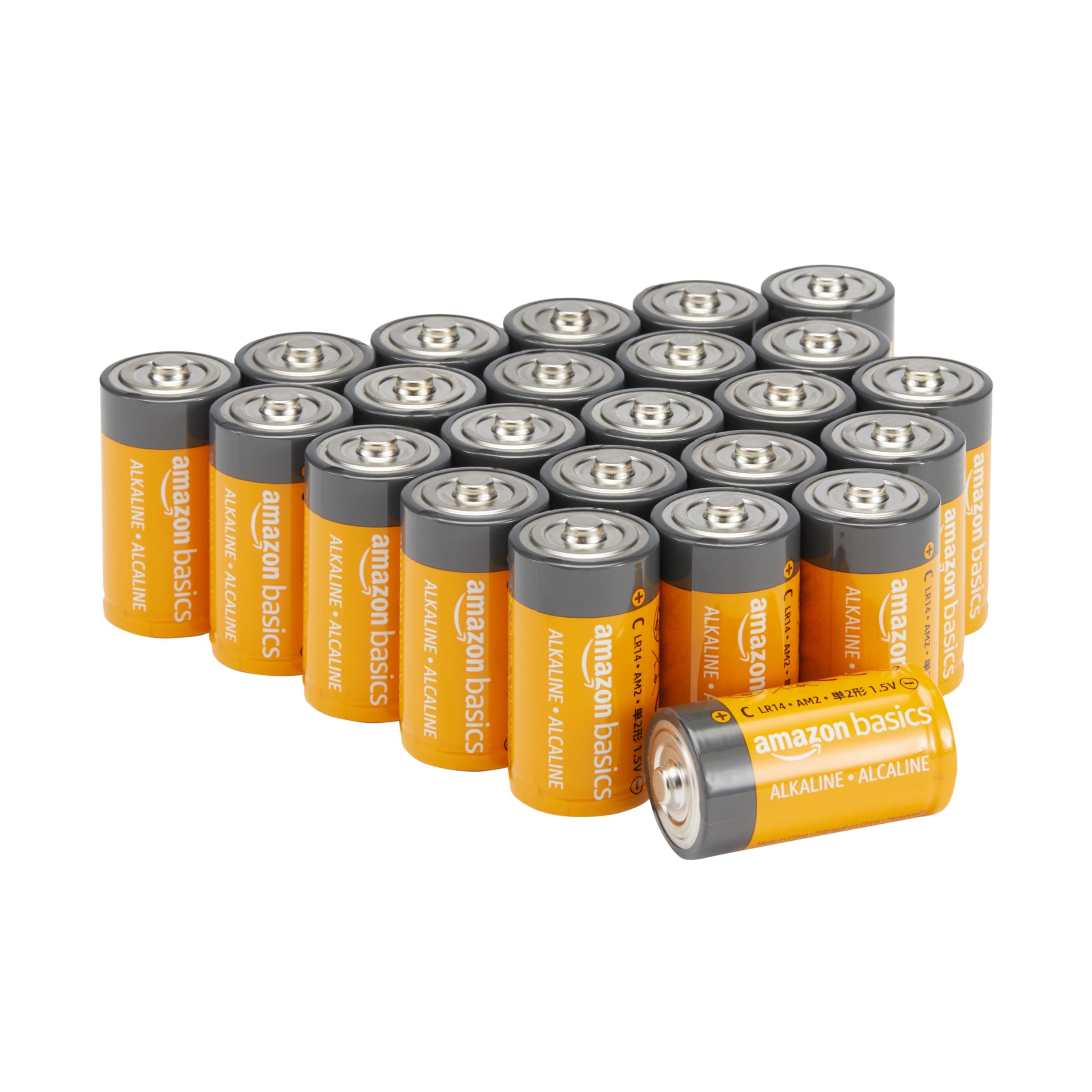 Amazon Basics C Cell Alkaline Long-Lasting All-Purpose Batteries, 1.5 Volt, 5-Year Shelf Life, 24-Pack