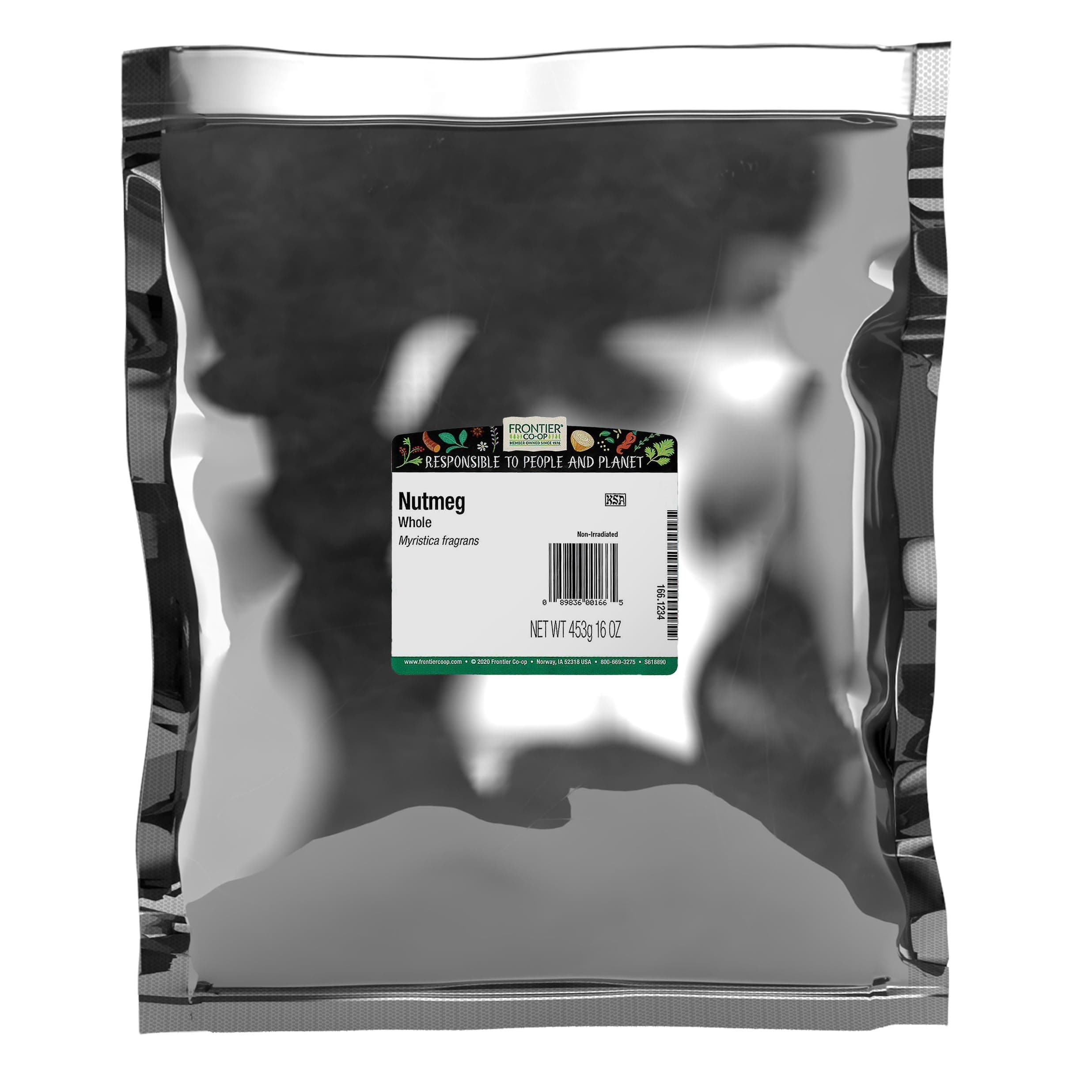 Frontier Co-op Whole Nutmeg, 1-pound Bulk Bag, Aromatic, Subtly Spicy-Sweet Flavor, Kosher, No GMO, No ETO