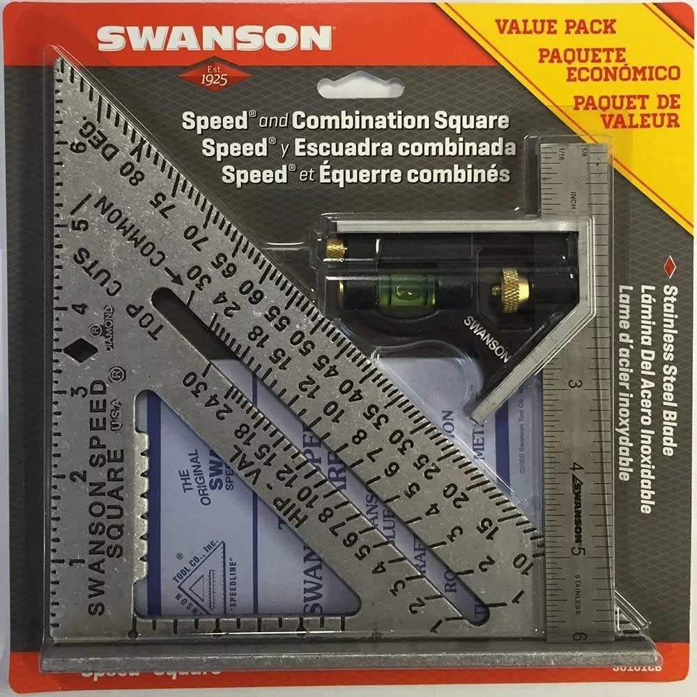 Tool Co S0101CB Speed Square Layout Tool with Blue Book and Combination Square Value Pack