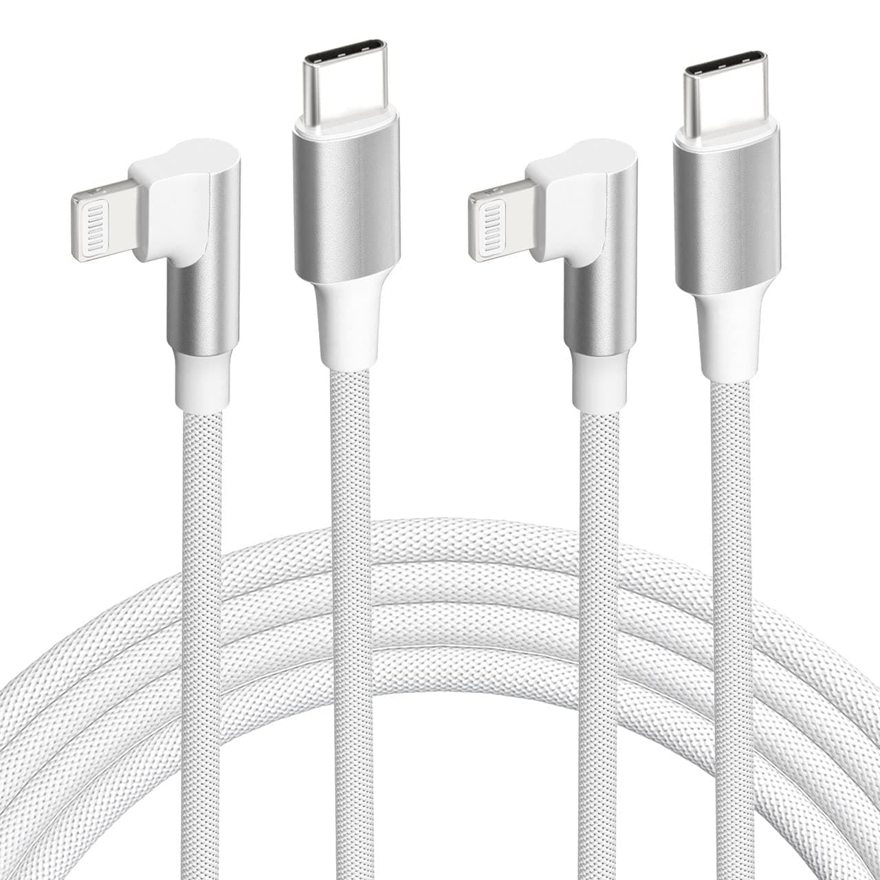 iPhone USB C to Lightning Cable,【2Pack 6FT MFi Certified】Right Angle 90 Degree Fast Charger Nylon Braided 20W Charging Data Syncing Cord Compatible with iPhone 14/13/Pro/ 12/Max/11/XS/XR/8/Plus