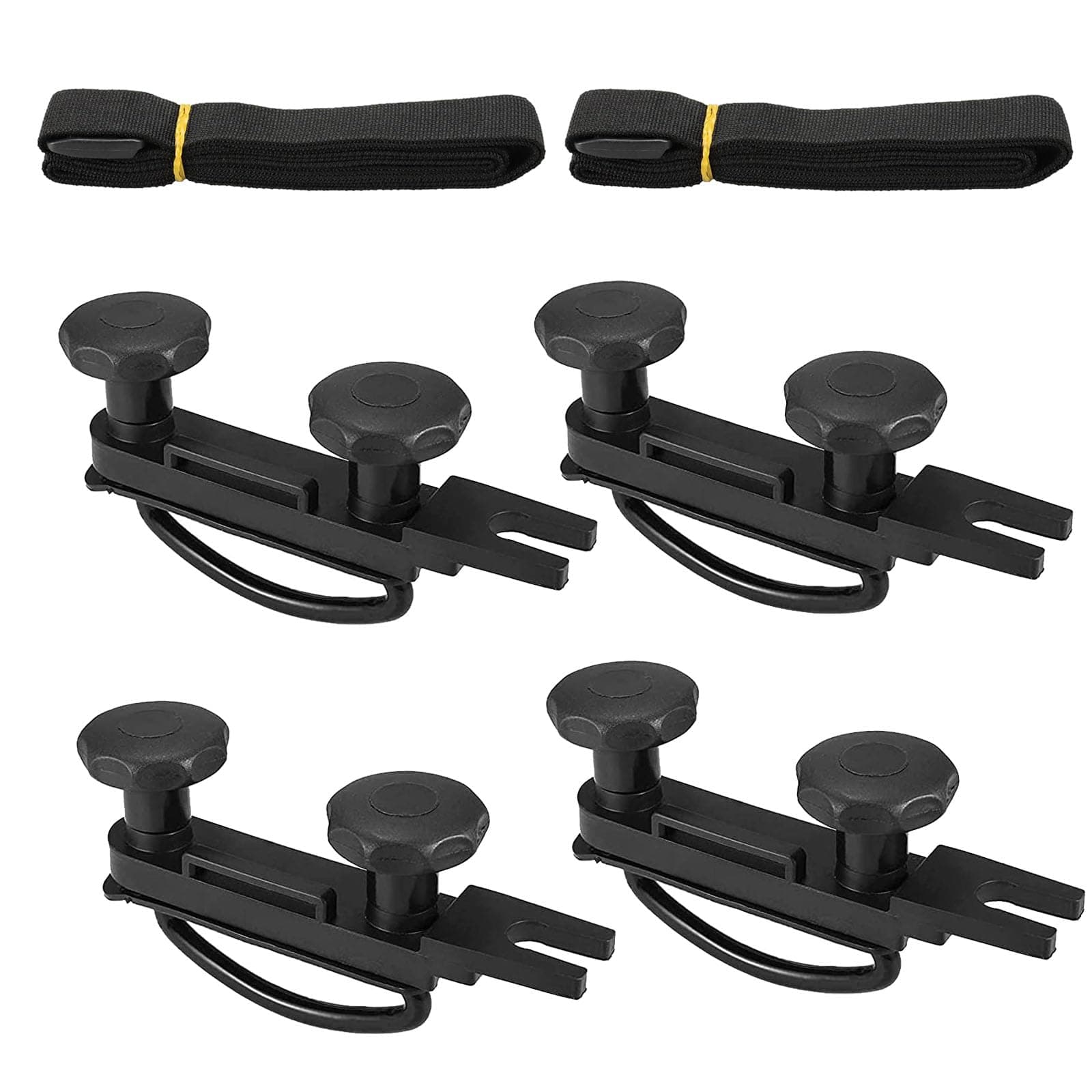Funmo 4Pcs Universal Roof Box Car Van Mounting Fitting Set, Roof Box U Bolts Clamps, Roof Box U Bolts with 8 Heavy Duty Lock Nuts and 2 Bandages, Roof Bar Mounting U Bracket