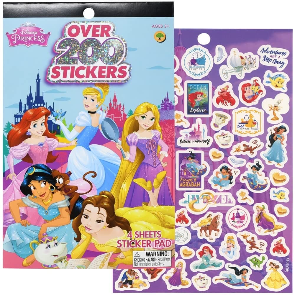 Disney Princess Sticker Pad 200 + Stickers, Multi