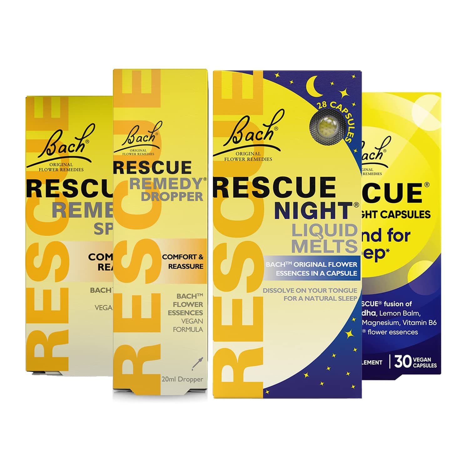 Rescue Remedy Day & Night Dropper Bundle Pack, Restful Nights, and Balanced Days