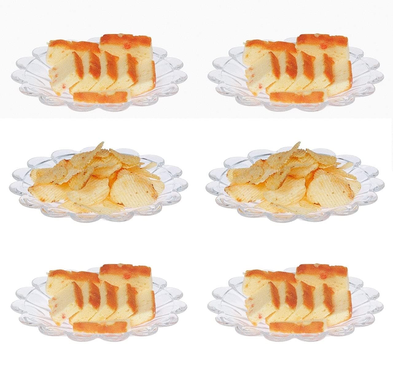 PRAX Elegant Crystal Touch Serving Plate (Set of 6) 7 Inches