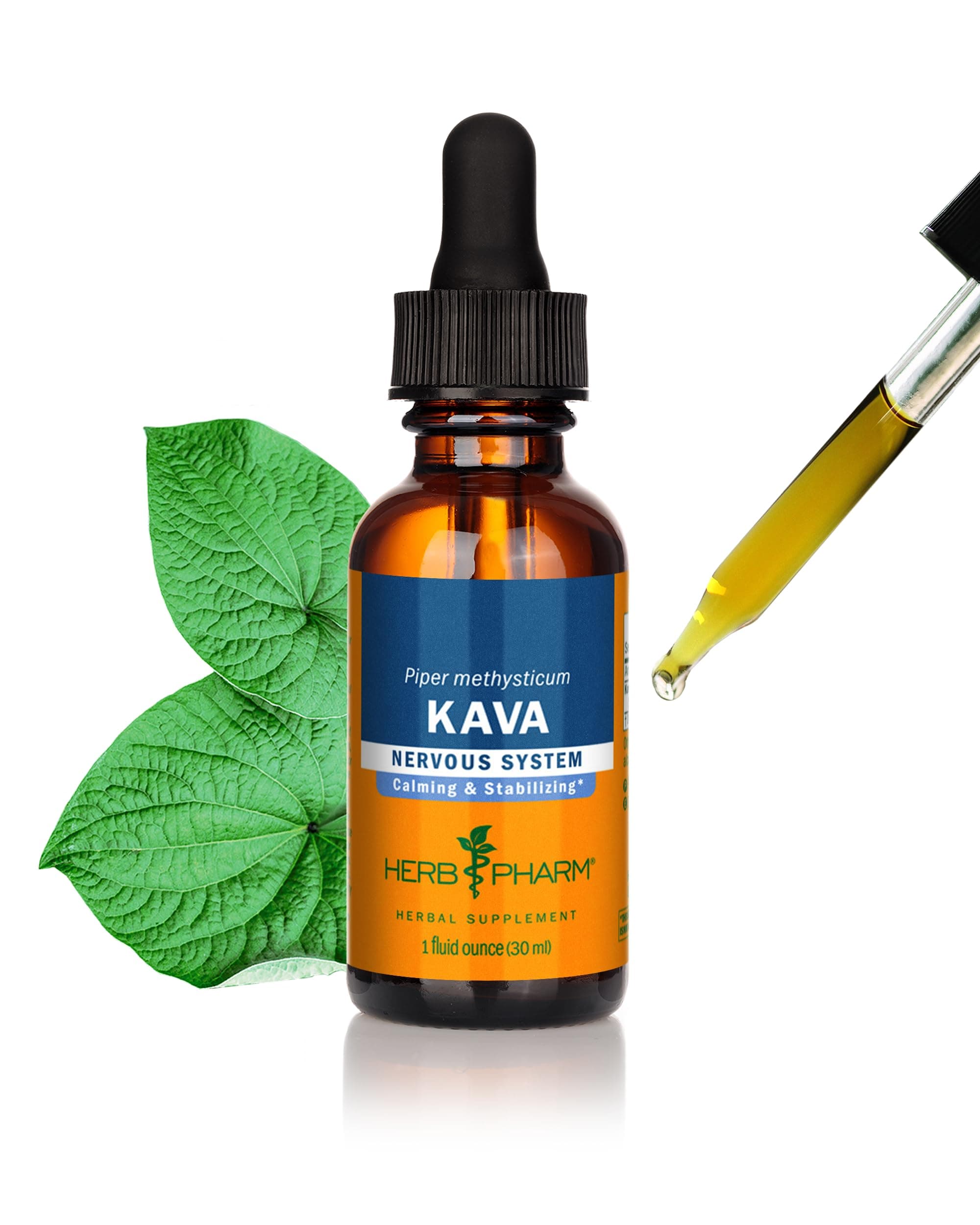 Herb Pharm Organic Kava Root Liquid Extract for Stress Relief & Relaxation*: Vegan Kava Extract, Non-GMO Kava Kava Tincture for Calm & Relaxed Mood, Gluten-Free, 1 Oz