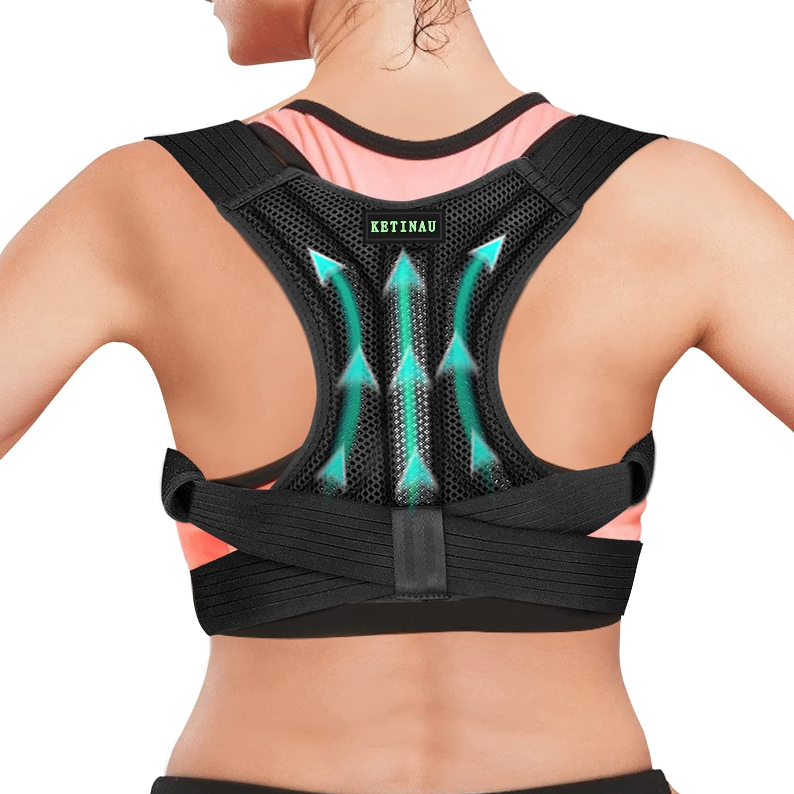 Posture Corrector Back Brace for Men and Women, Adjustable Upper Posture Support,Posture Back Straightener Fully Adjustable Effective and Comfortable Back Shoulder Clavicle Support &Neck Pain Relief (Large)