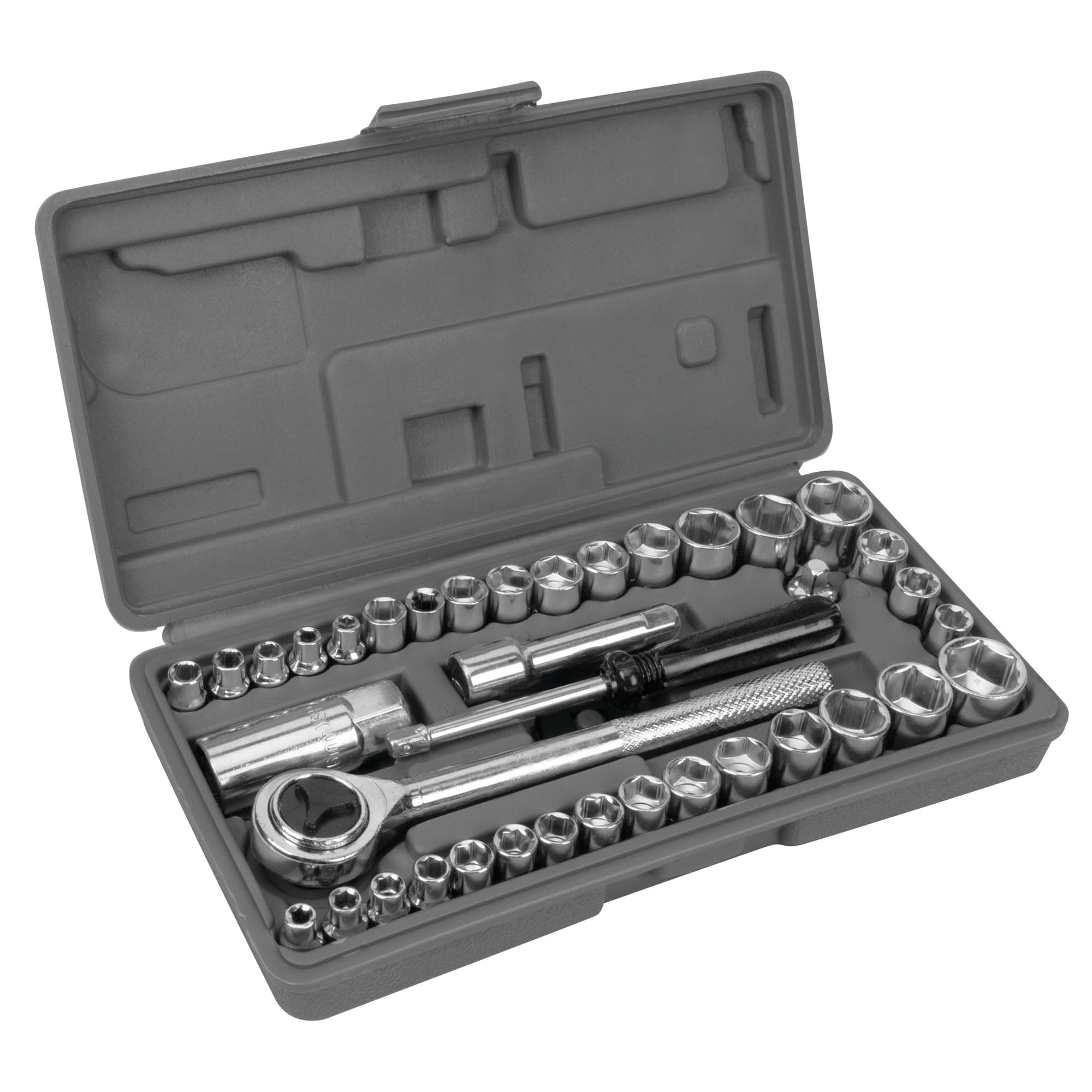 Performance Tool W1173 SAE/Metric 40-Piece SAE and Metric Socket Set, 1/4" & 3/8" Drive