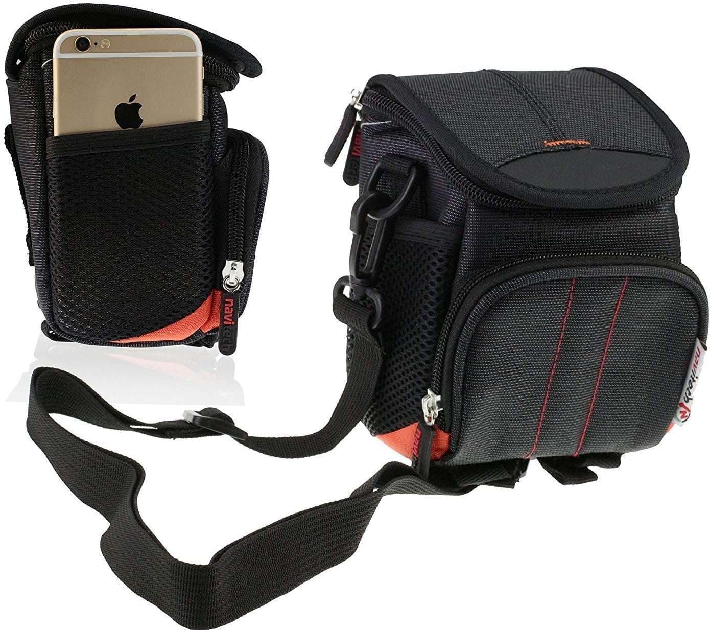 Navitech Black Protective Portable Handheld Binocular Case Travel Bag - Compatible with POLDR 12X25 Binoculars