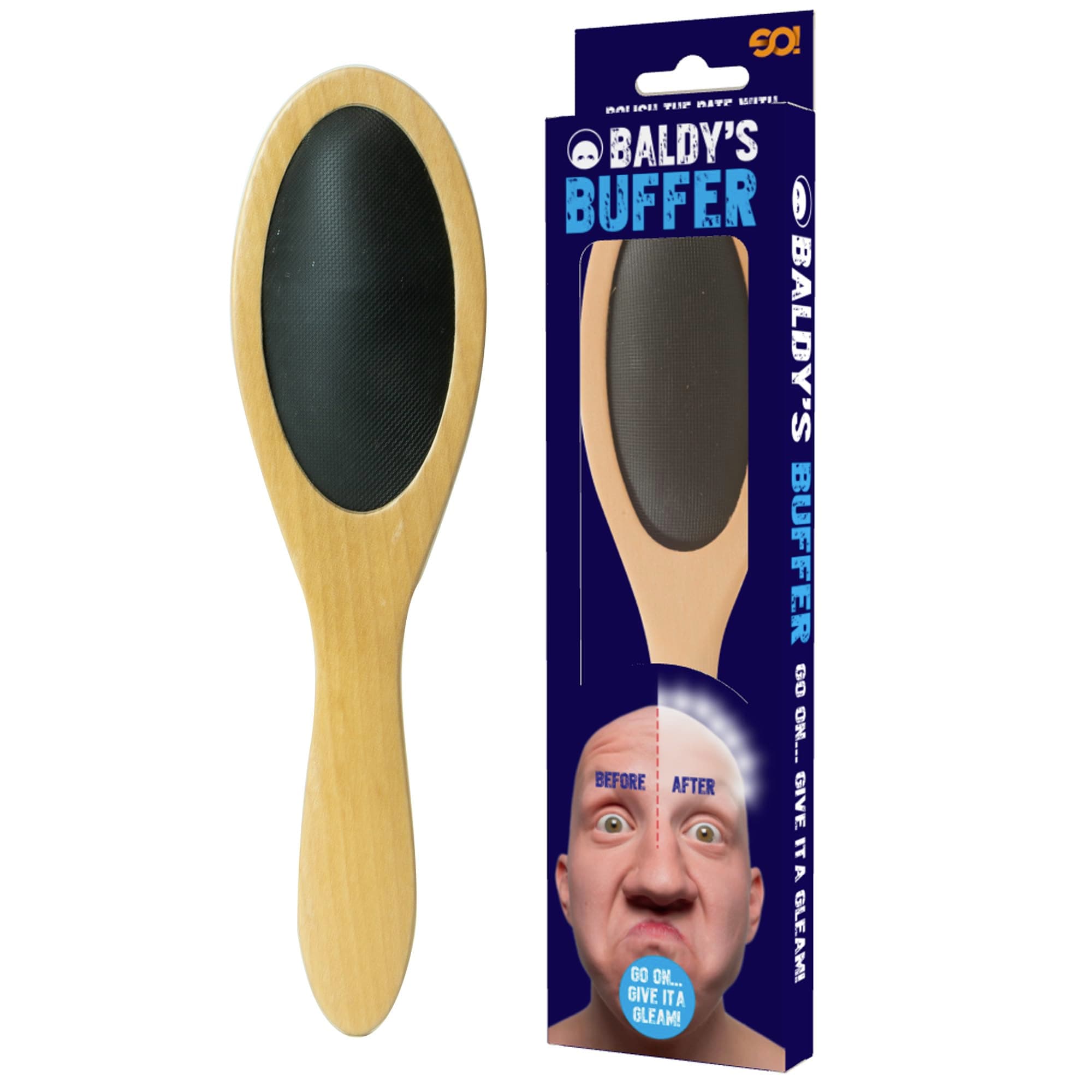 Funtime Gifts Baldy's Buffer - The Ultimate Buffing Brush for the Follically Challenged