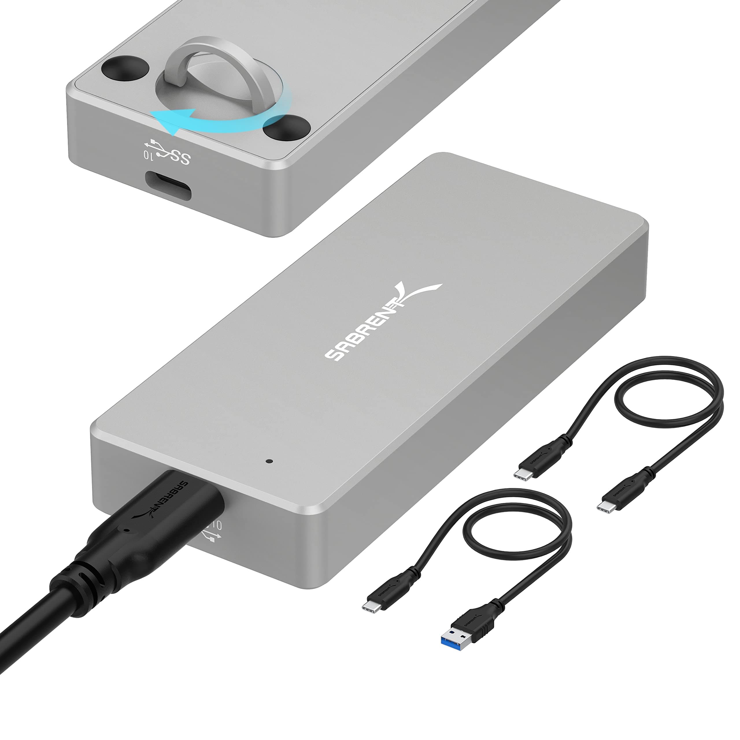 SABRENT USB 3.2 IP67 Water Enclosure for M.2 PCIe NVMe and M.2 SATA SSDs