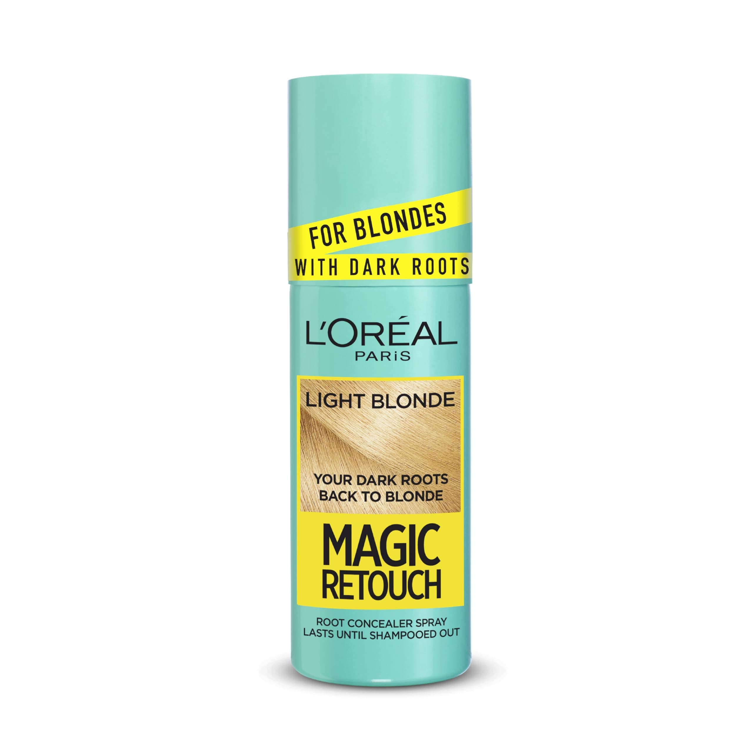 L'Oréal Paris Magic Retouch Instant Root Concealer Spray: Ideal for Touching Up Grey Regrowth, All Textures, 3s, Flawless Coverage, 75ml - Light Blonde