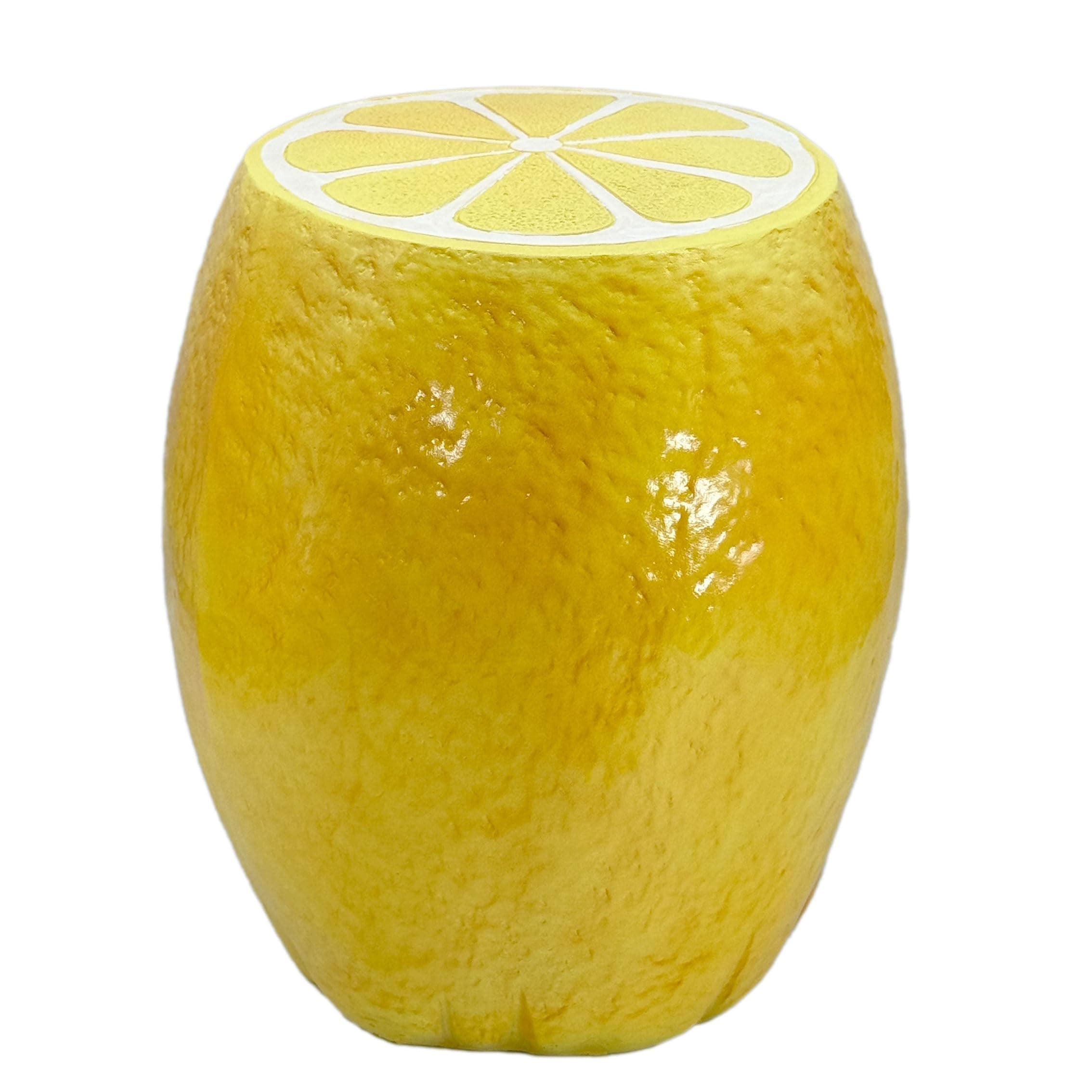 Galt International 18" Yellow Lemon Fruit Stool Side Table Home Decor Plant Stand Garden Indoor Outdoor Decorations