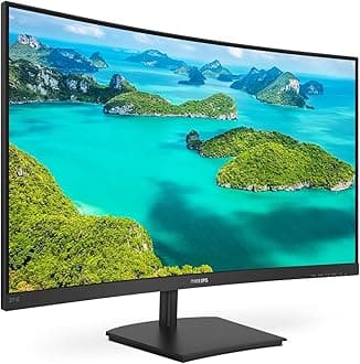 Philips 271E1SCA - 27 Inch FHD Curved Monitor, 75Hz, 4ms, VA, AMD FreeSync, Speakers, FlickerFree (1920 x 1080, 250 cd/m², VGA/HDMI)