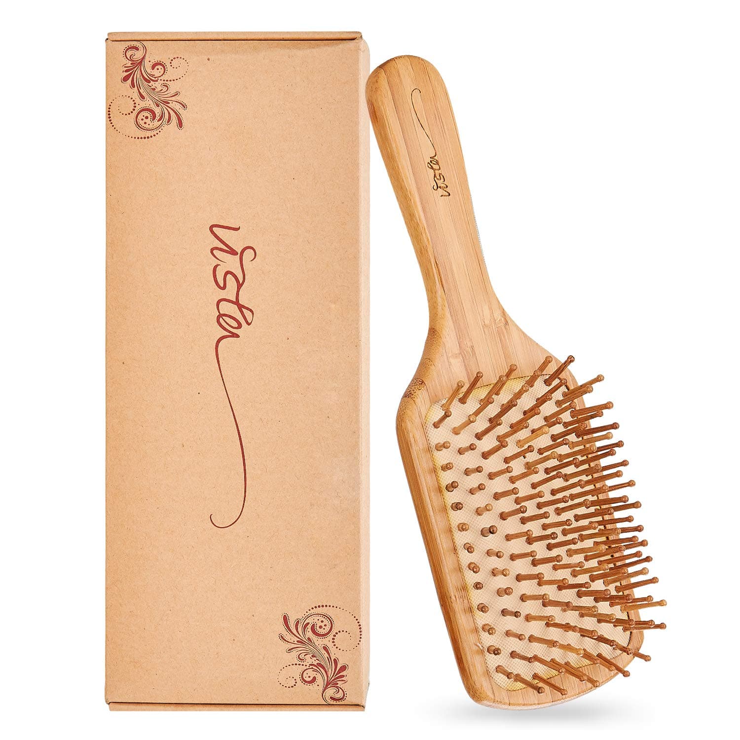 Bamboo Hair Brush and Combs for Long, Thick, Curly, Wavy, Dry or Damaged Hair - Reducing Breakage, Frizz and Tangles