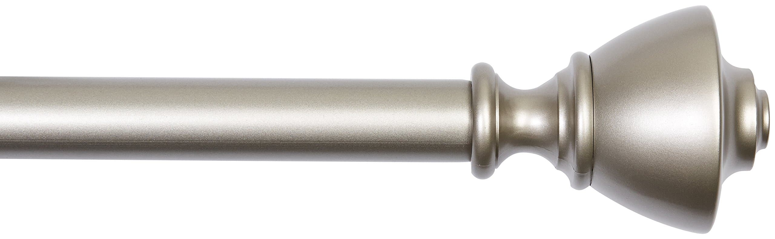 Amazon Basics Curtain Rods for Windows, 1-Inch, Urn Finials, 36" to 72", Brushed Nickel