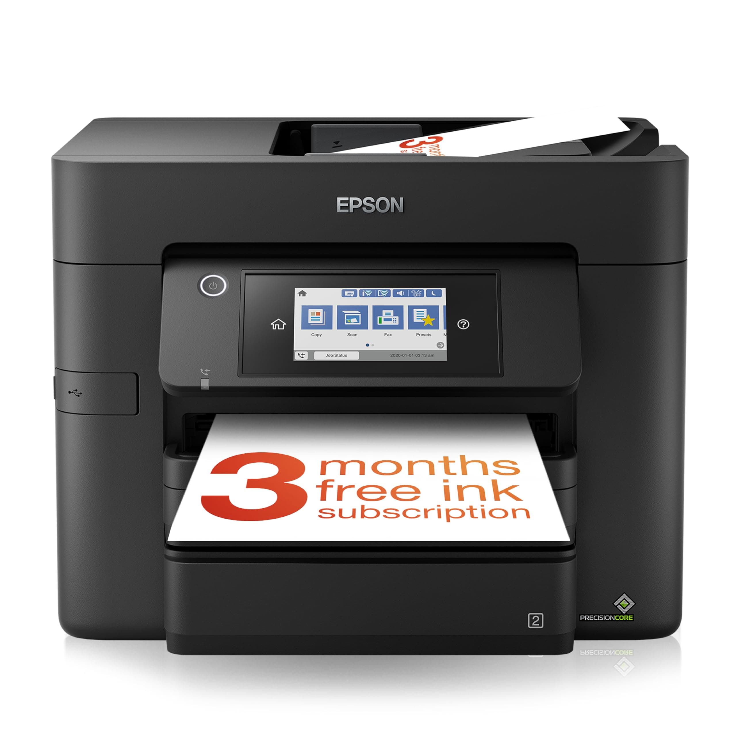 Epson WorkForce WF-4830 All-in-One Wireless Colour Printer with Scanner, Copier, Fax, Ethernet, Wi-Fi Direct and ADF, Black