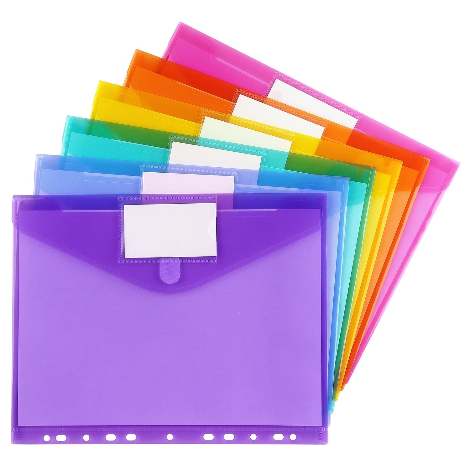 Tamaki 6 Pack Binder Pocket Folders, Binder Folders with Pockets for School Supplies, Letter Size, 11 Holes, Colorful