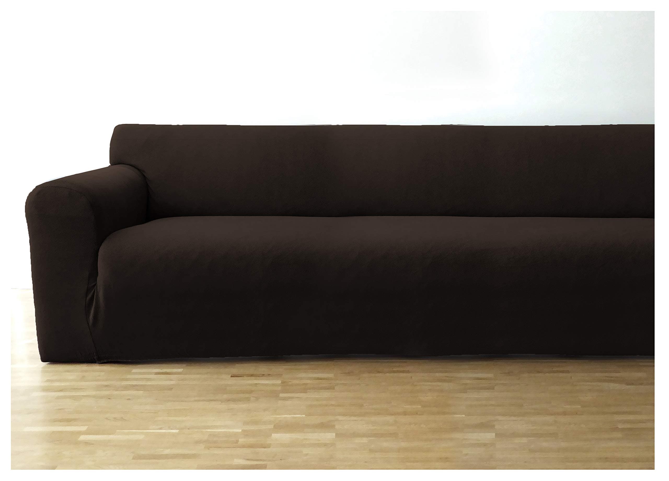 Bellboni - elastic couch covers, sofa covers, bi-elastic stretch covers, slipcovers to fit many popular three-seater sofas, brown (3 seats, 180x240cm)