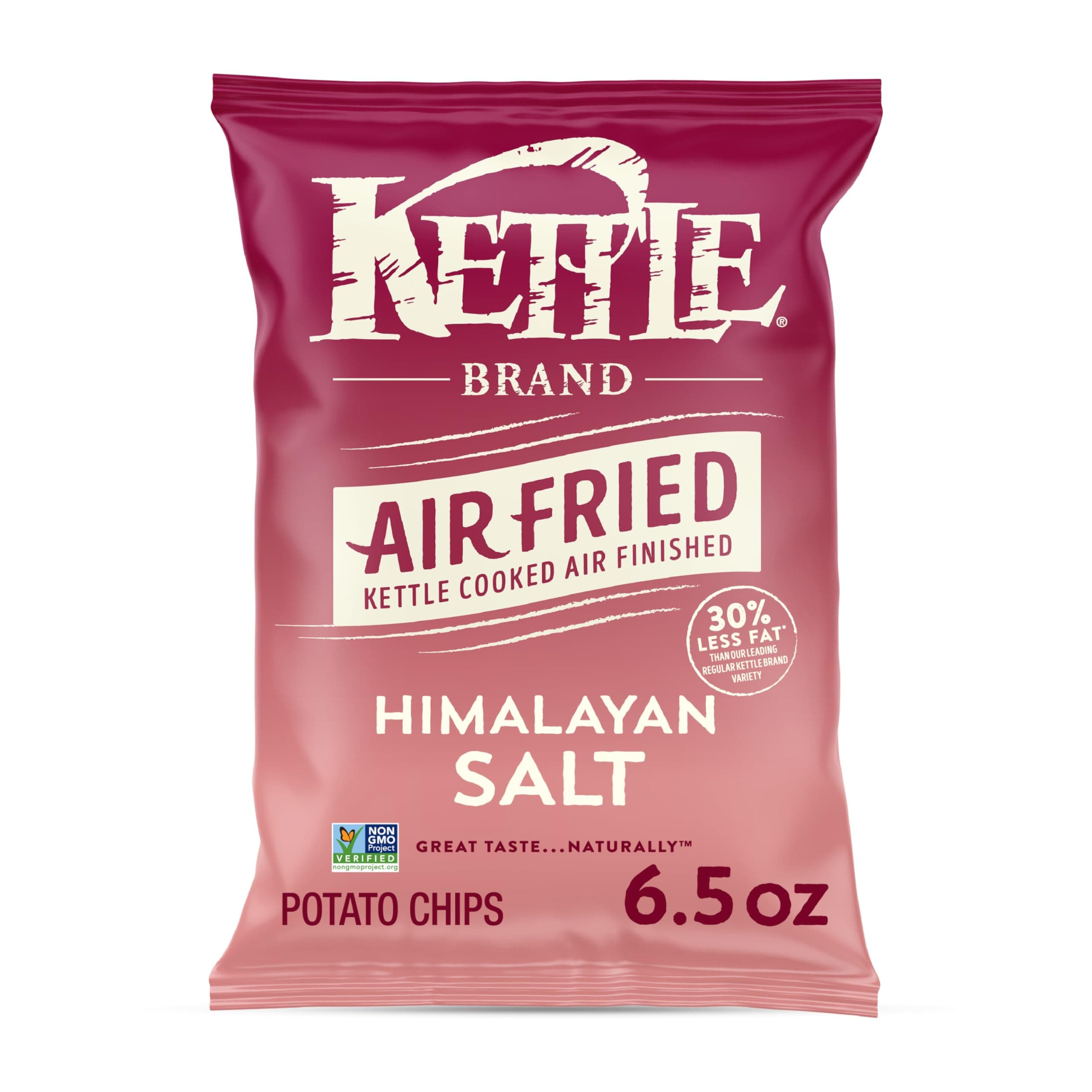Kettle Brand Potato Chips, Air Fried Himalayan Salt Kettle Chips, 6.5 Oz Bag