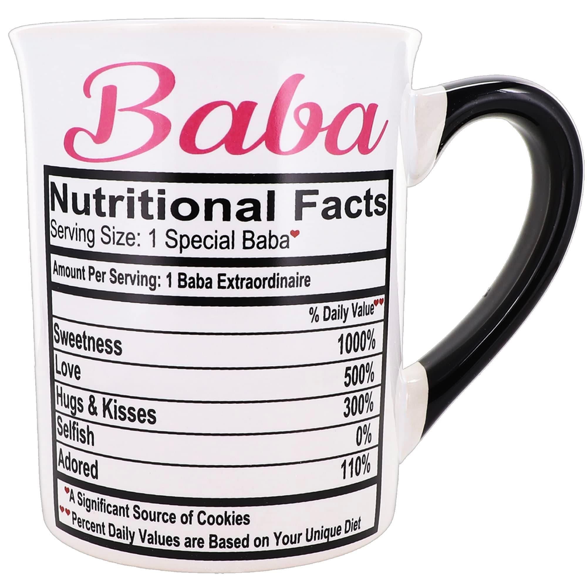 Cottage Creek Baba Mug, Baba Gifts, 16oz. Ceramic Baba Coffee Cup, Gifts for Women, Grandma, Mema, Mom, Nana, Grandparents, Kitchen and Home Decor