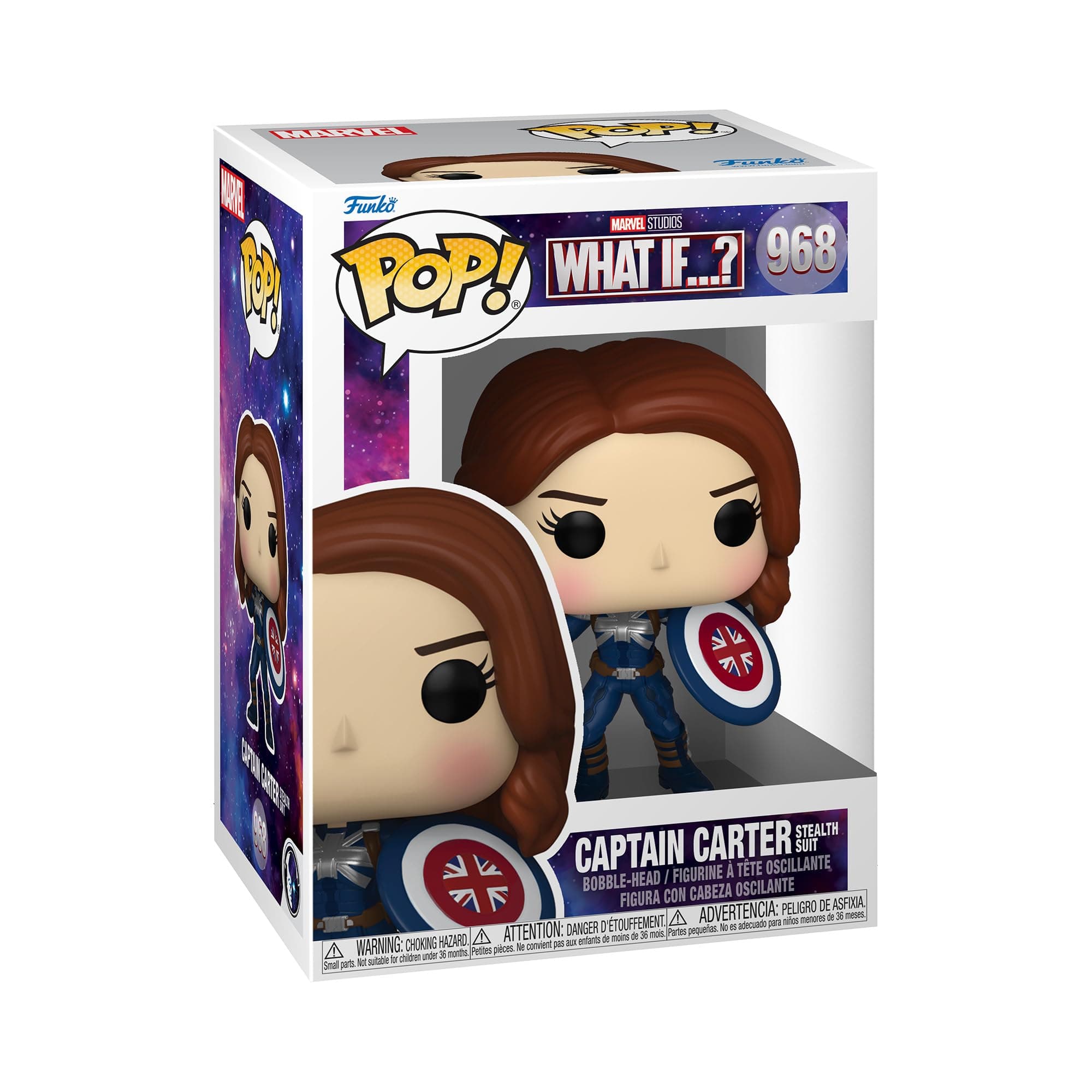 Funko Pop! Marvel - What If - Captain Carter - Marvel What If - Collectable Vinyl Figure - Gift Idea - Official Merchandise - Toys for Kids & Adults - TV Fans - Model Figure for Collectors