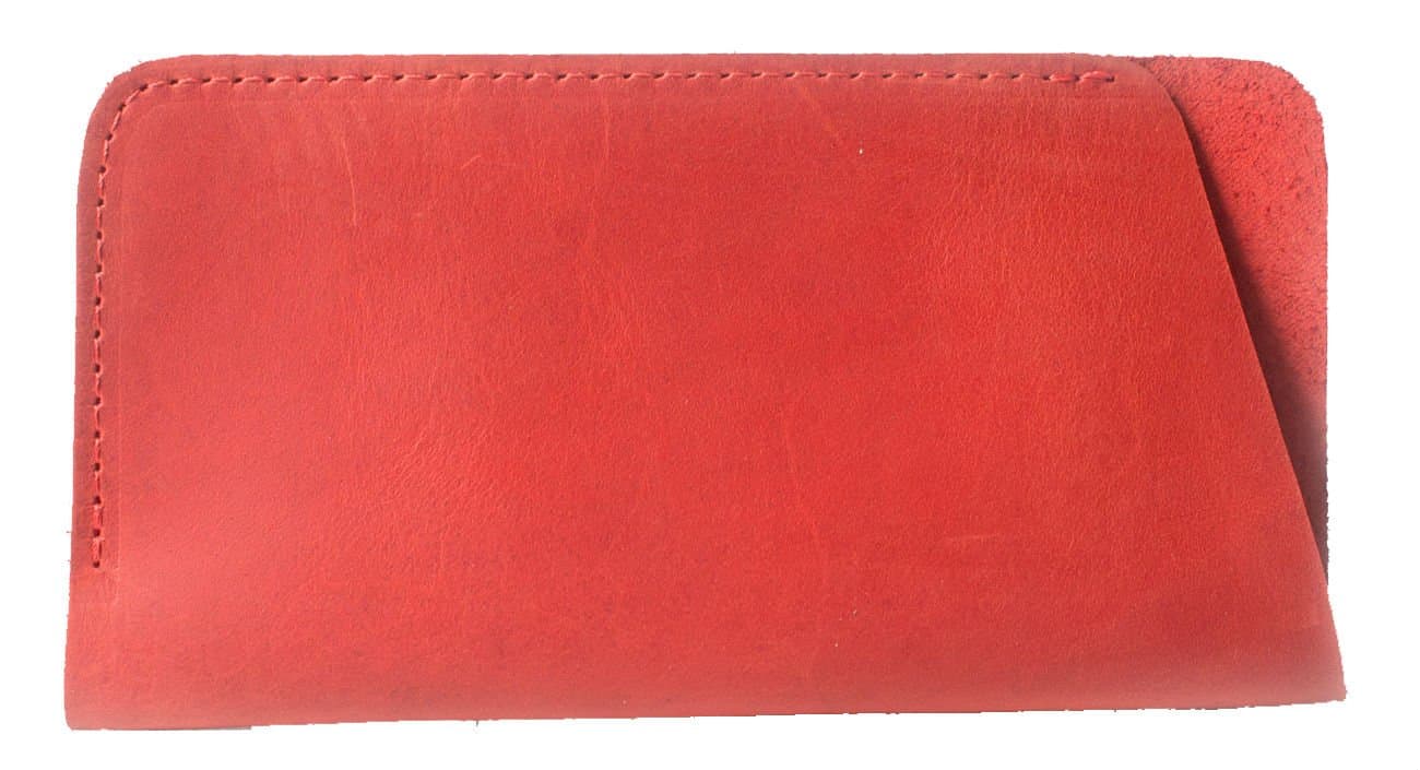 INCARNECATCH - Genuine Leather Sunglasses Case - Eyeglass Protector - Sleeve Case Protector (Red)