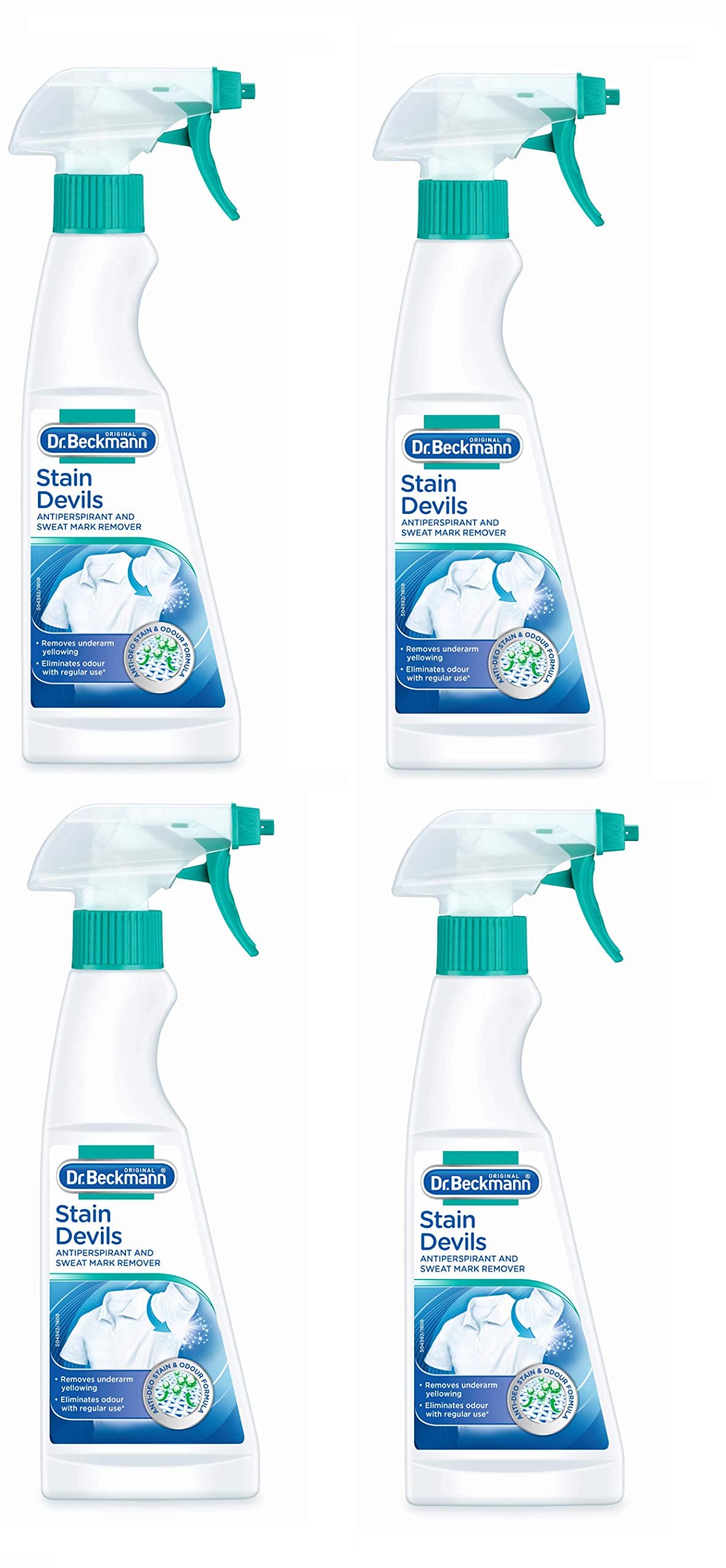 Dr Beckmann Stain Devils Antiperspirant & Sweat Mark Remover Spray (4 x 250ml)