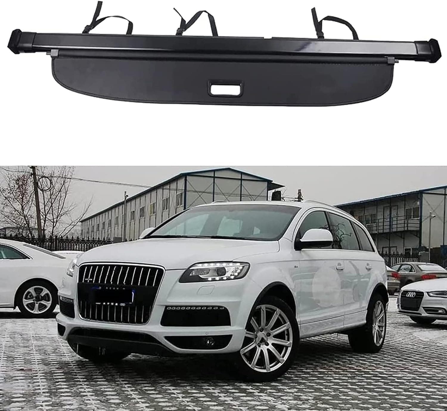 LUISAS Car Retractable Rear Trunk Parcel Shelf for Audi Q7 2007 2008 2009 2010 2011 2012 2013 2014 2015,Rear Trunk Curtain Shade Shield Security Privacy Screen Car Accessories