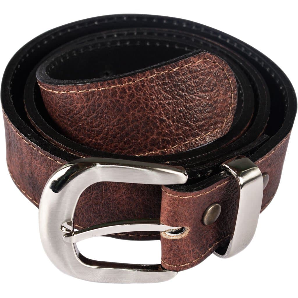 Atitlan Leather Brown Leather Money Belt with Interchangeable Buckle