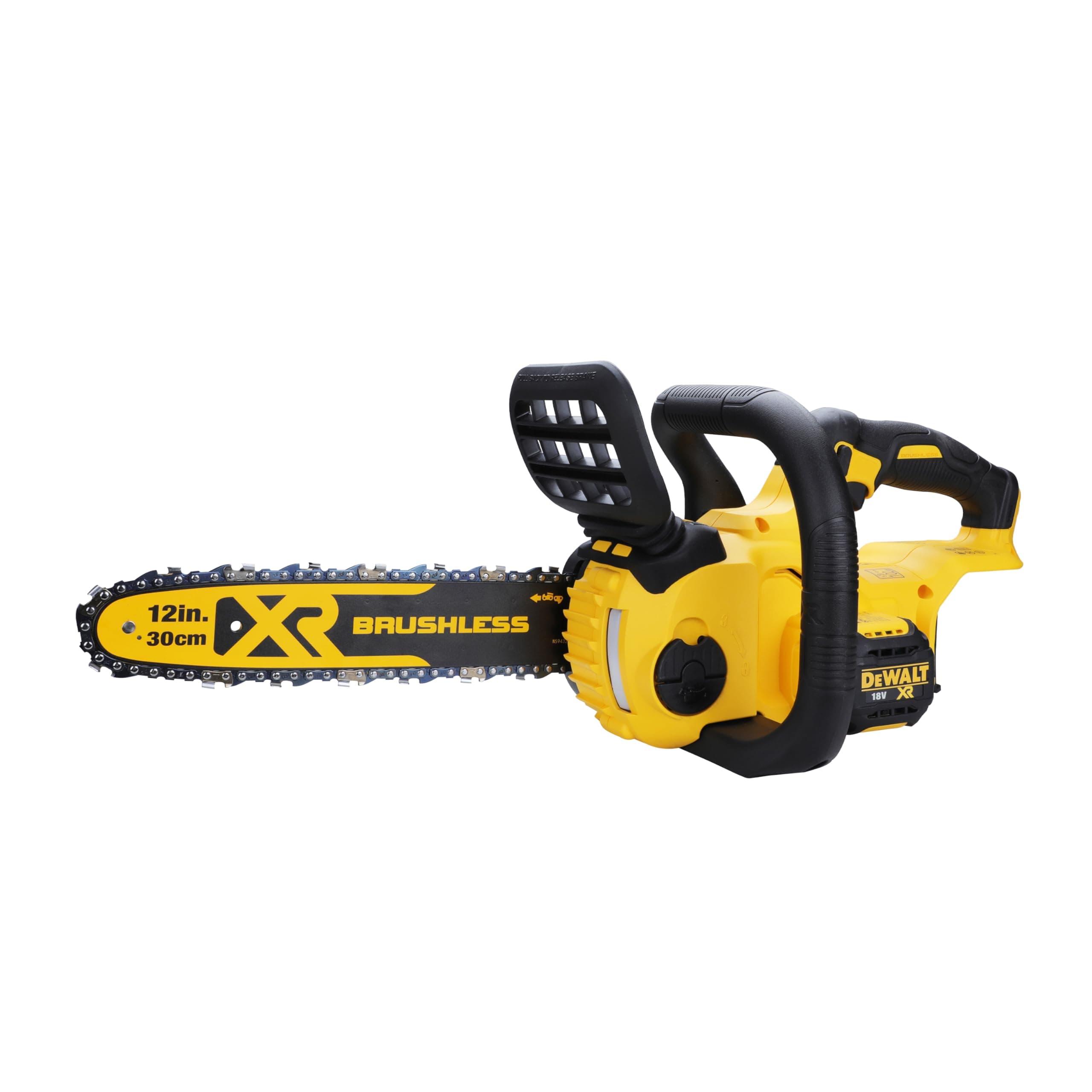 Dewalt 18V XR cordless chainsaw DCM565N (30cm blade length, automatic chain lubrication, toolless chain tension, ideal for smaller construction and logging jobs, delivered without battery + charger)
