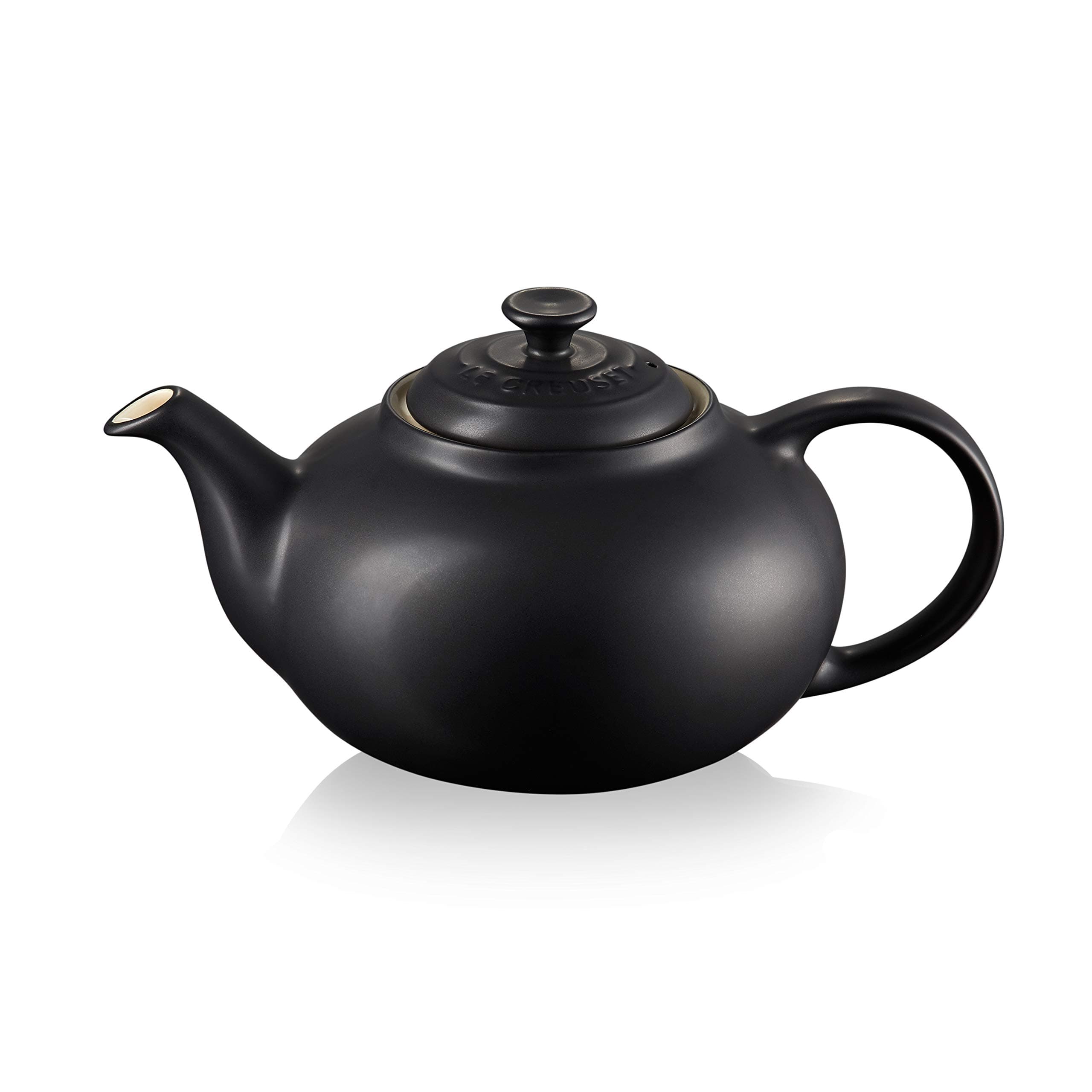 Le Creuset Stoneware Classic Teapot, 1.3 litres, Serves 3-4 Cups, Matte Black, 80702130000003