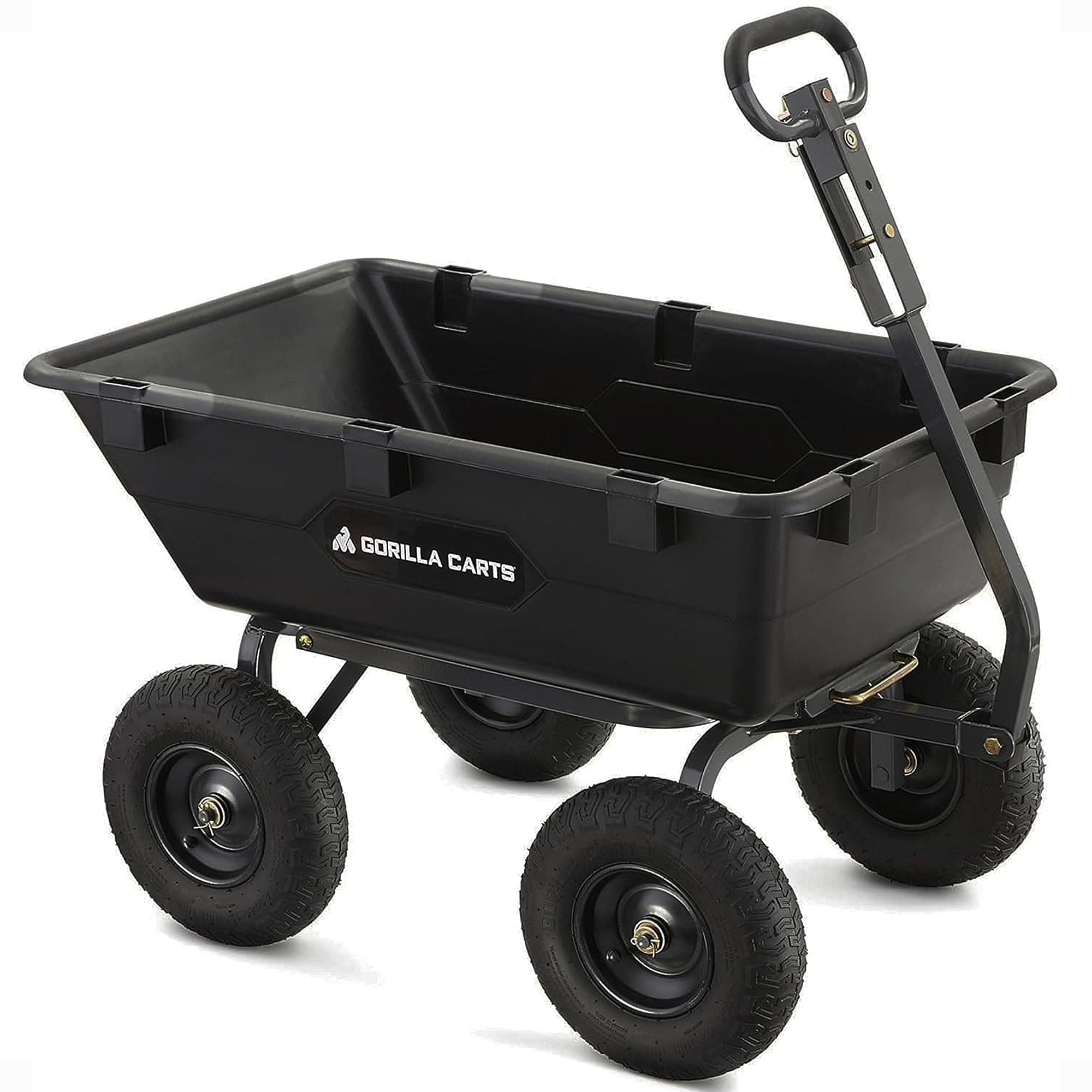 Heavy-Duty Poly Yard Dump Cart | 2-In-1 Convertible Handle, 1200 lbs capacity | GOR6PS model