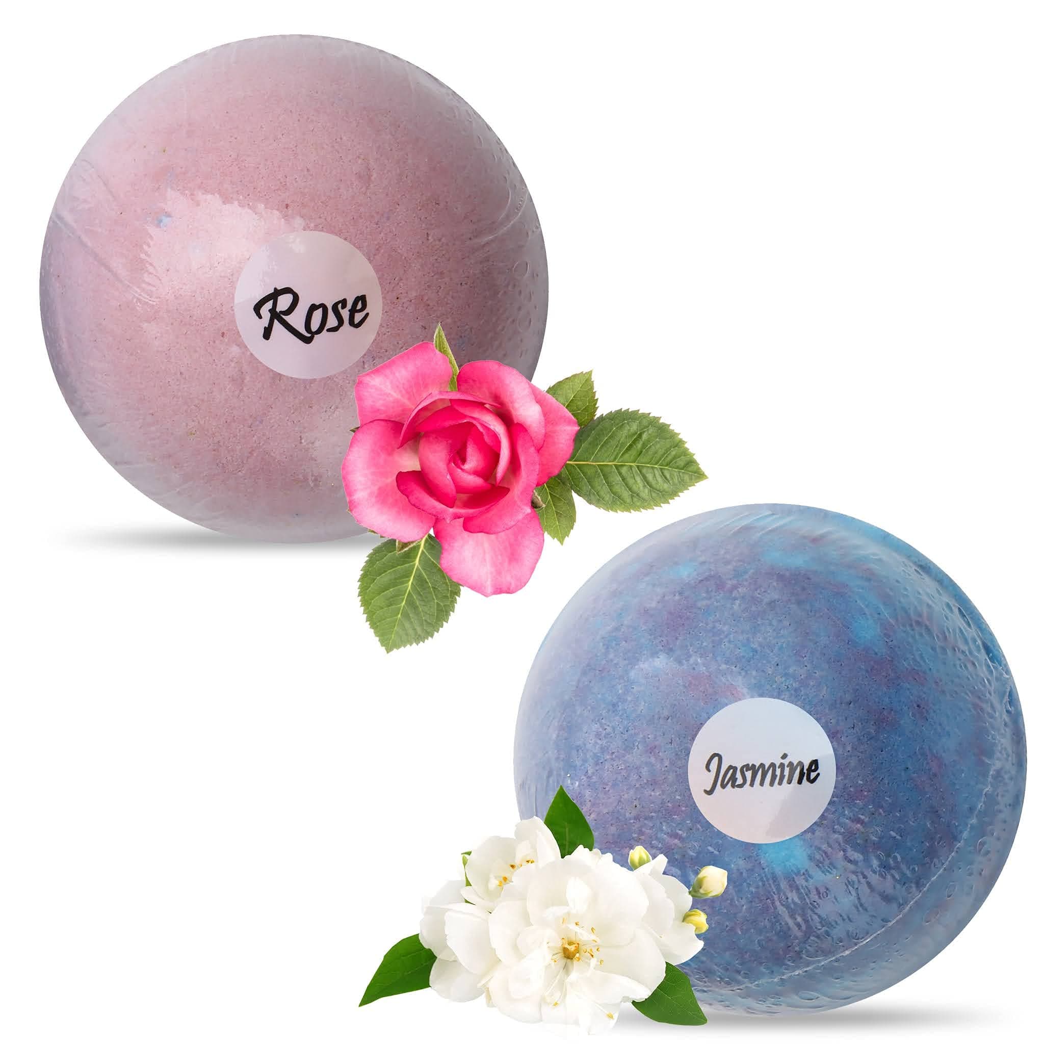 Bath Bombs with Jewelry Inside - Gift Set of 2 Bubble Bathbombs Made from Organic Essential Oils - Surprise Girls Ring in Each