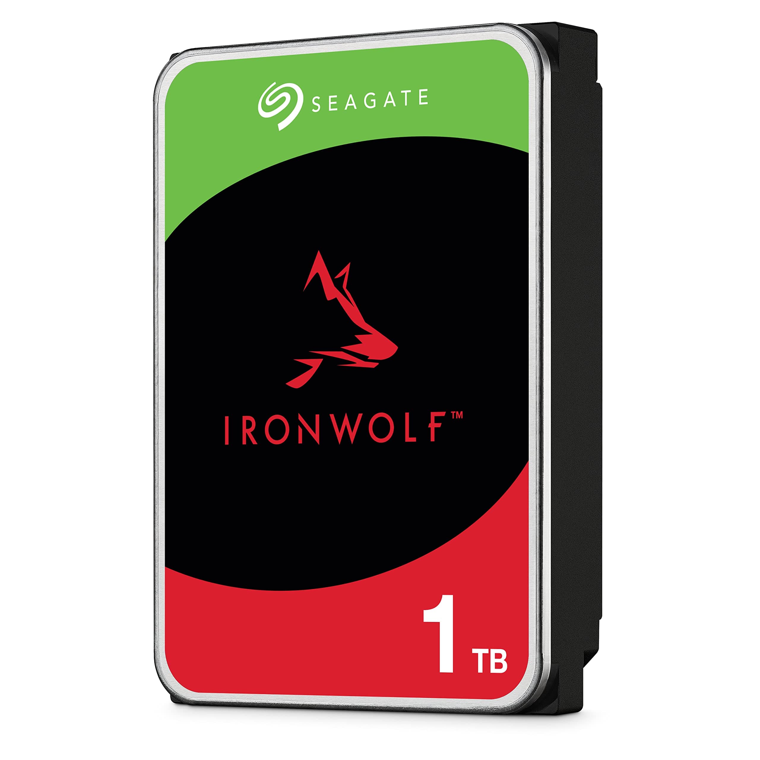 Seagate IronWolf, 1TB, NAS, Internal Hard Drive, CMR 3.5 Inch, SATA, 6GB/s, 5,900 RPM, 64MB Cache, for RAID Network Attached Storage, 3 year Rescue Services (ST1000VN002)