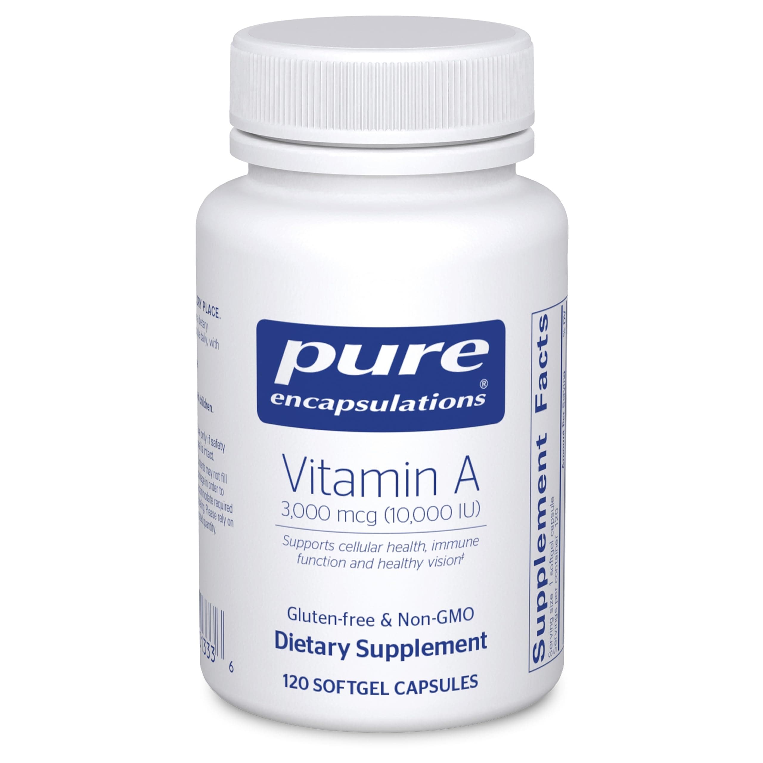 Vitamin A - 3,000 mcg - from Cod Liver Oil - Immune & Vision Support* - Vitamin A Palmitate Supplement - Non-GMO - 120 Softgel Capsules