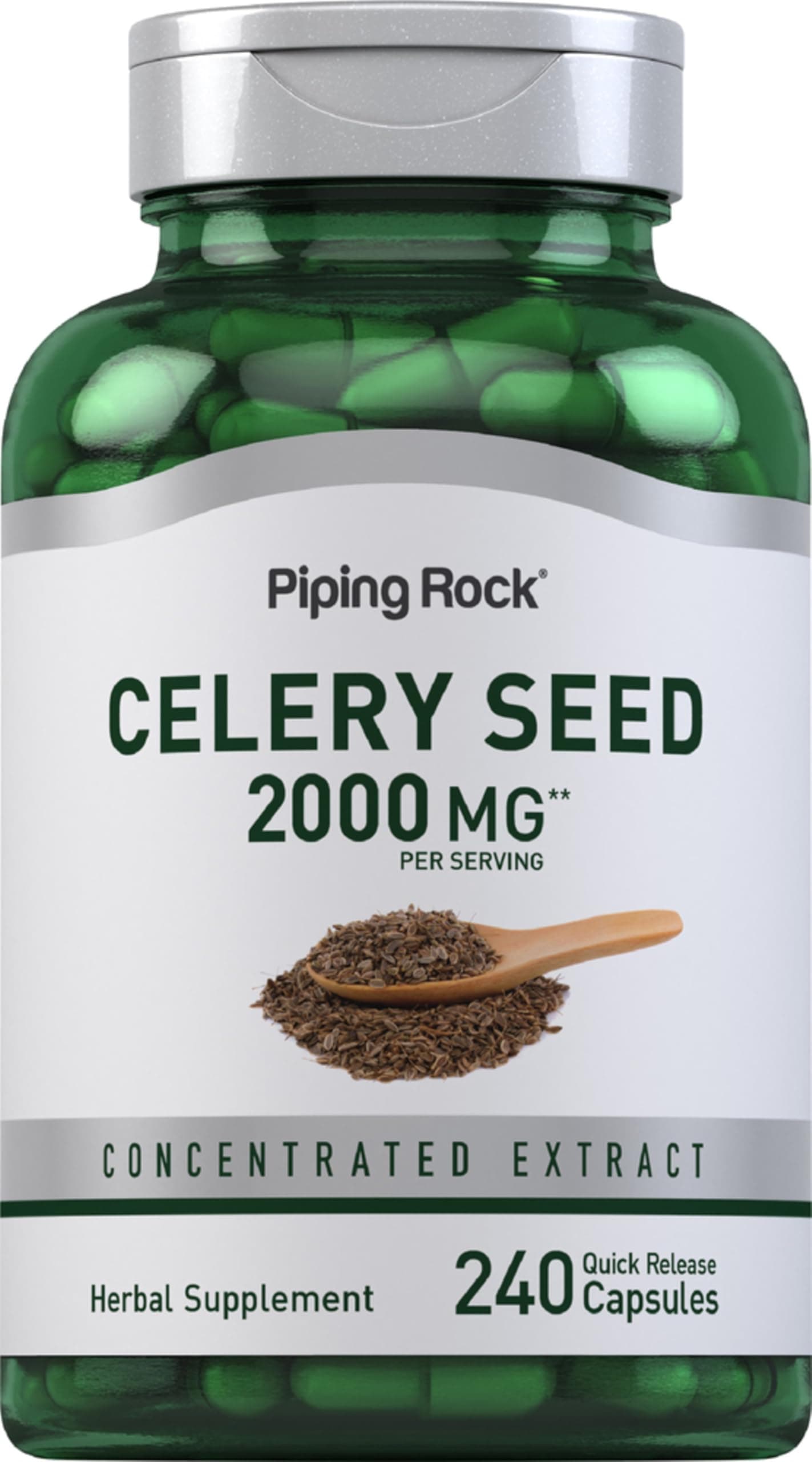 Celery Seed Extract Capsules | 2000mg | 240 Count | Concentrated Herbal Supplement | Non-GMO, Gluten Free